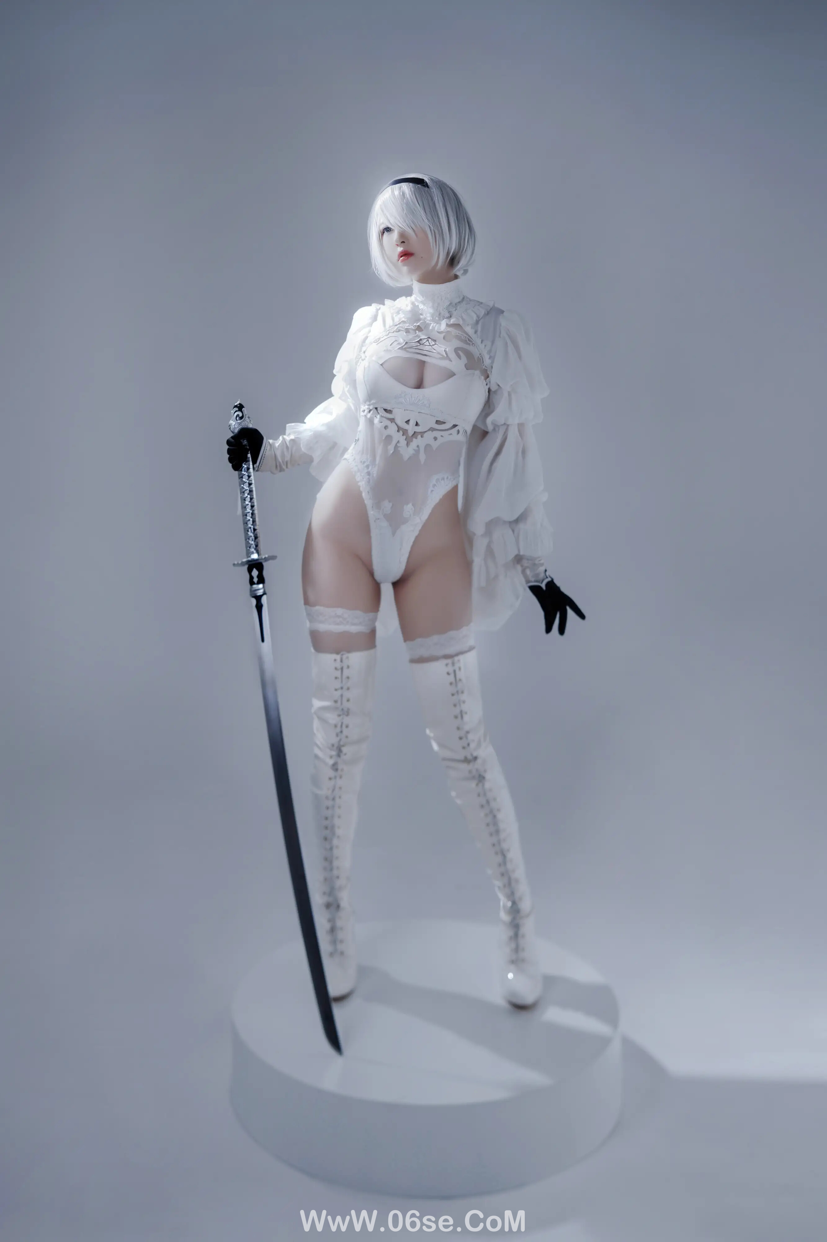 图片[34]-半半子 – 2B ヨルハ二号B型 白いドレス-六色网