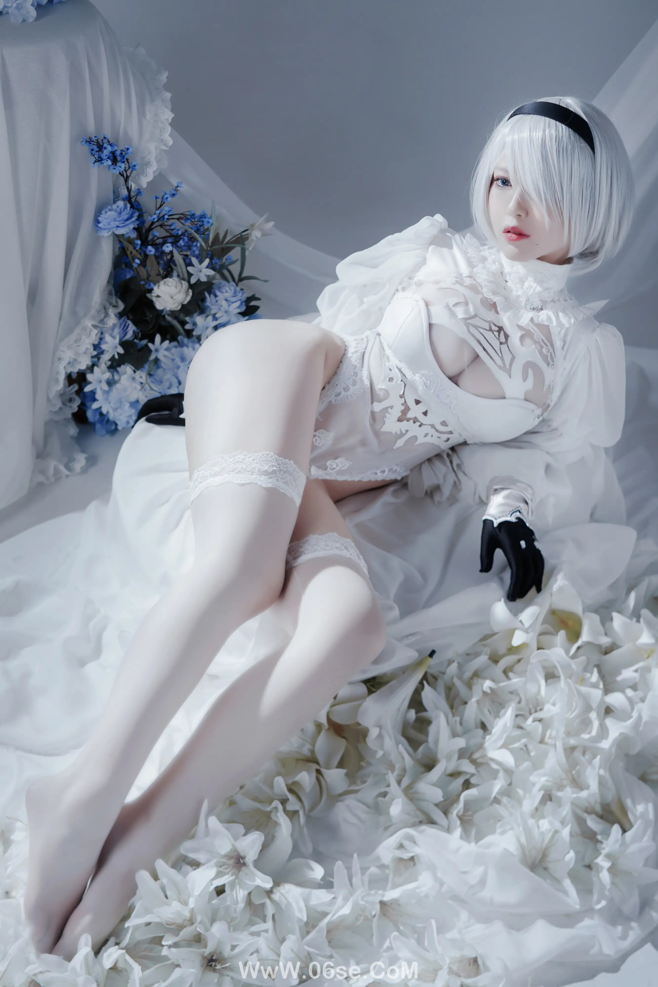 图片[18]-半半子 – 2B ヨルハ二号B型 白いドレス-六色网