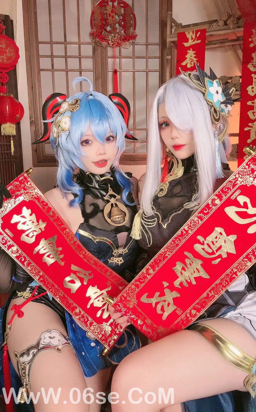 九言&小瑶幺幺_甘雨申鹤海灯节双人自拍-六色网
