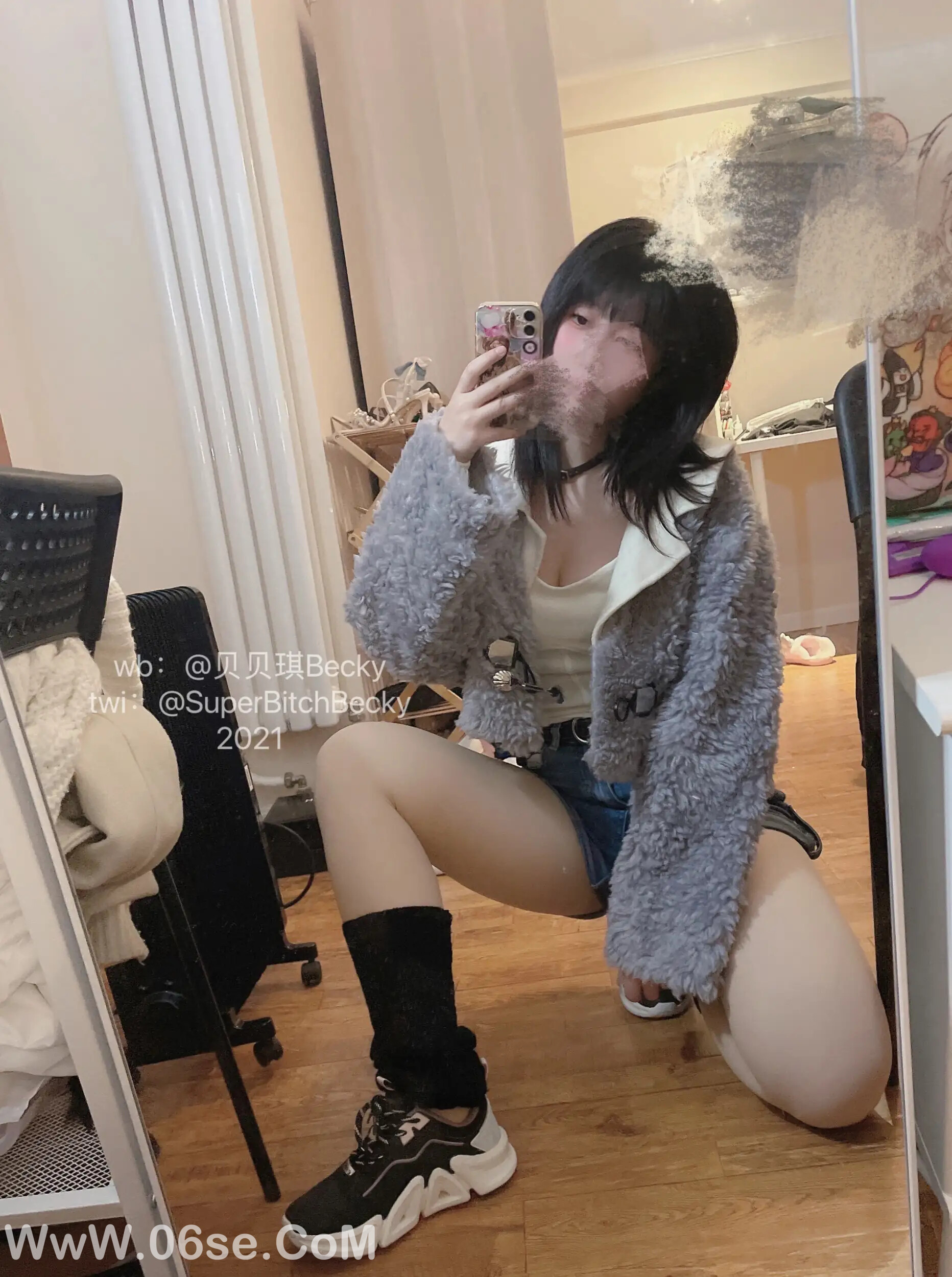 贝贝琪Becky - 对镜黑发辣妹-六色网