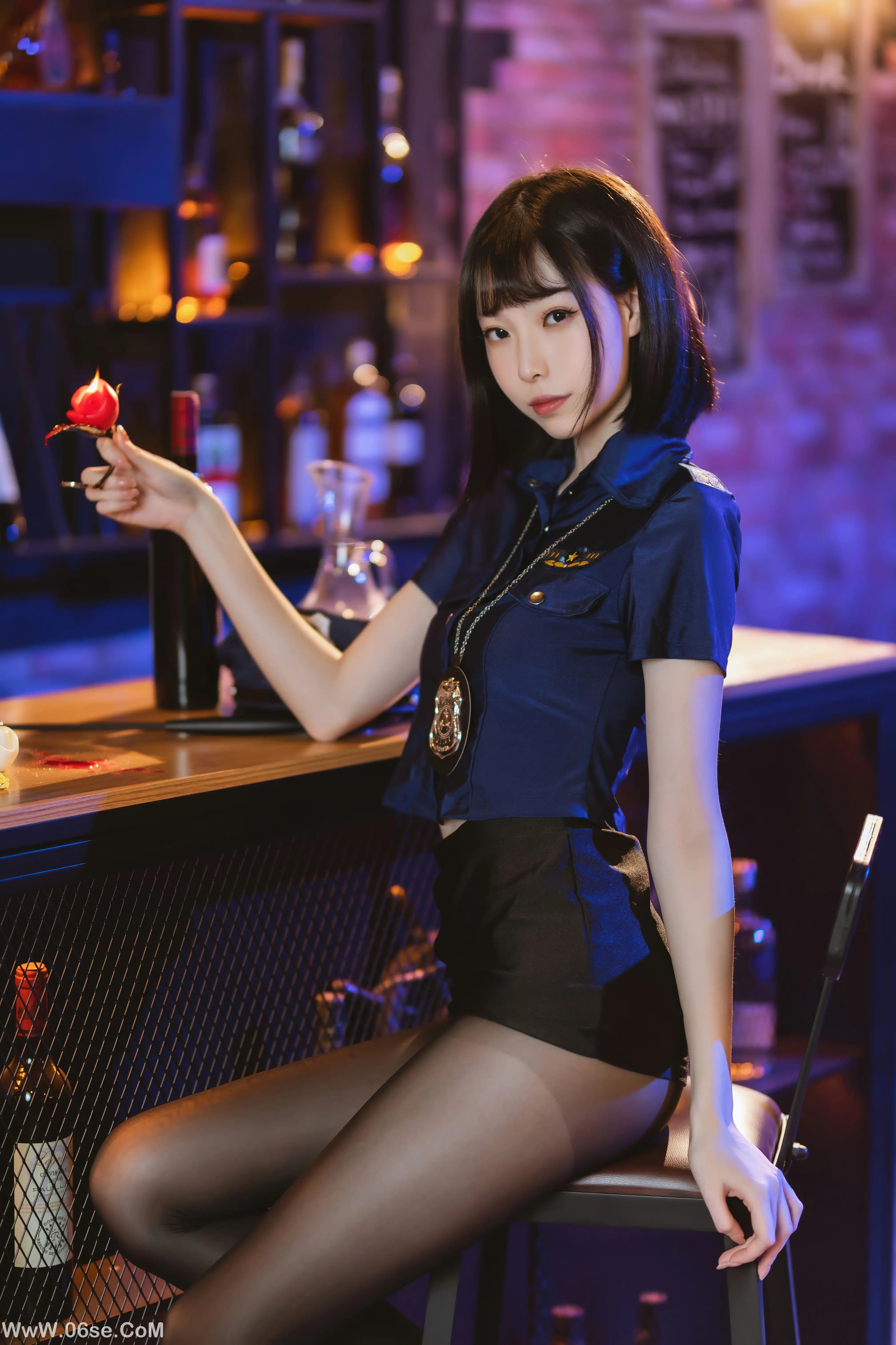 图片[19]-许岚LAN 黑丝女警-六色网