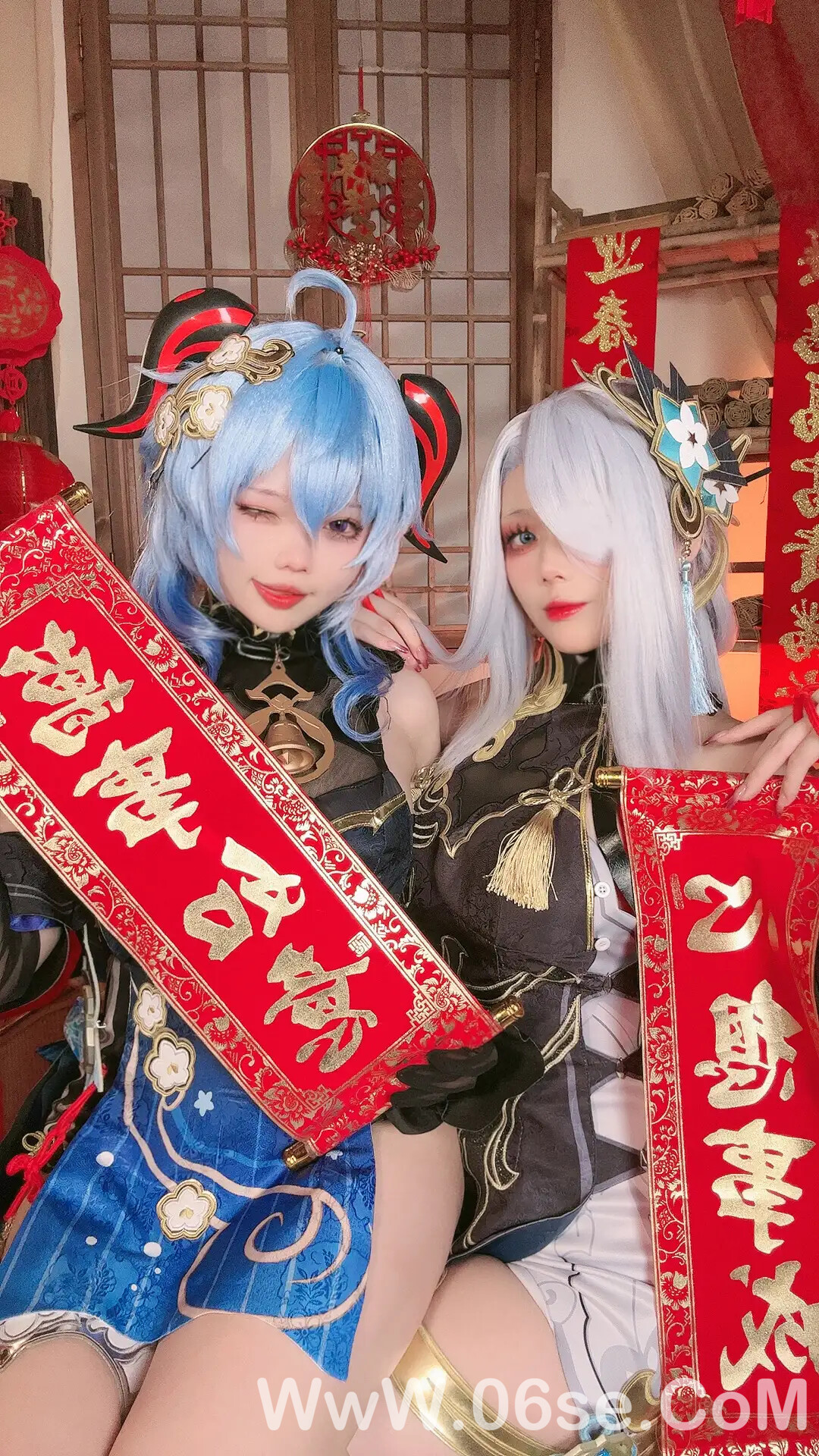 图片[12]-九言&小瑶幺幺_甘雨申鹤海灯节双人自拍-六色网