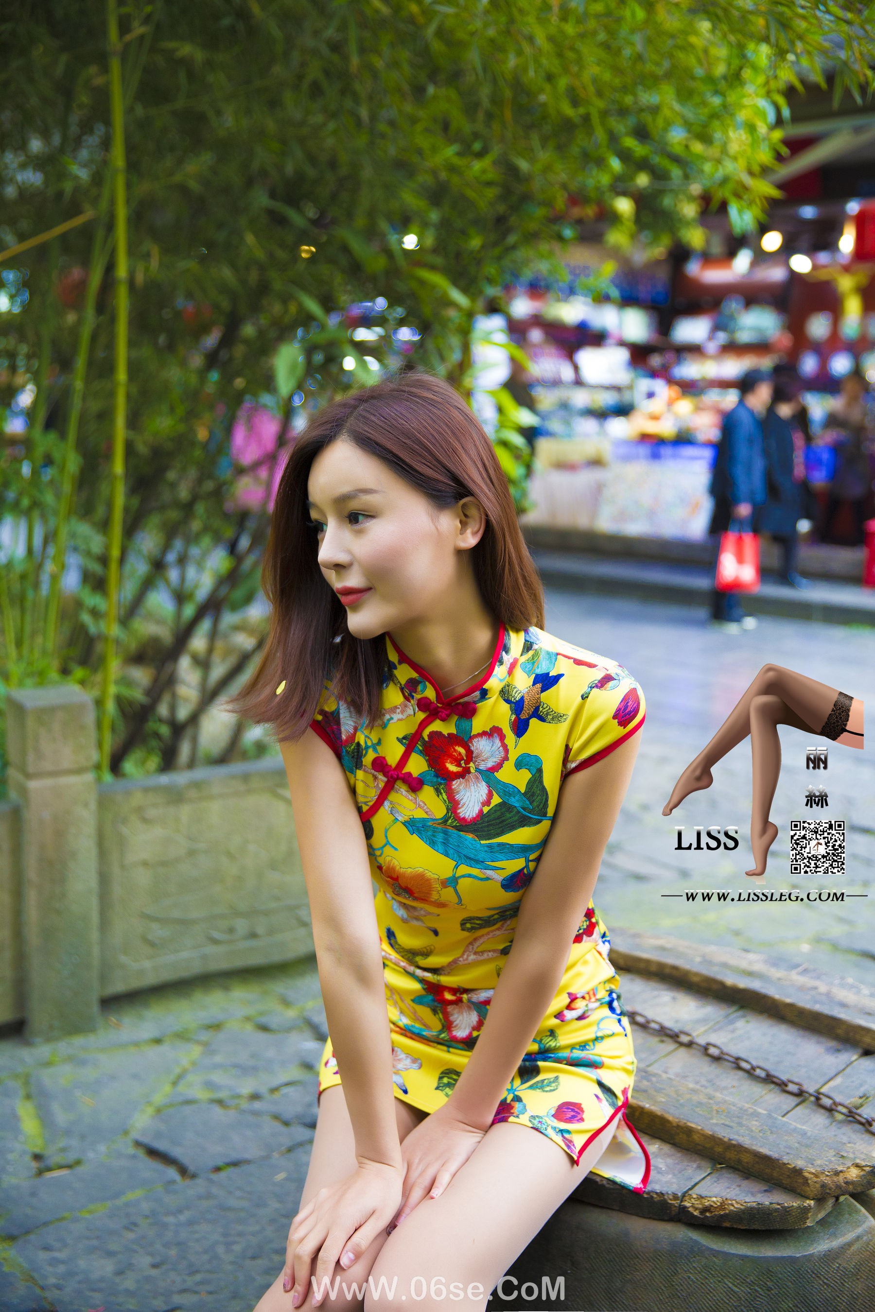图片[25]-[丽丝映像GIRLISS] 梁冰 黄色的旗袍丝 [77P]-六色网