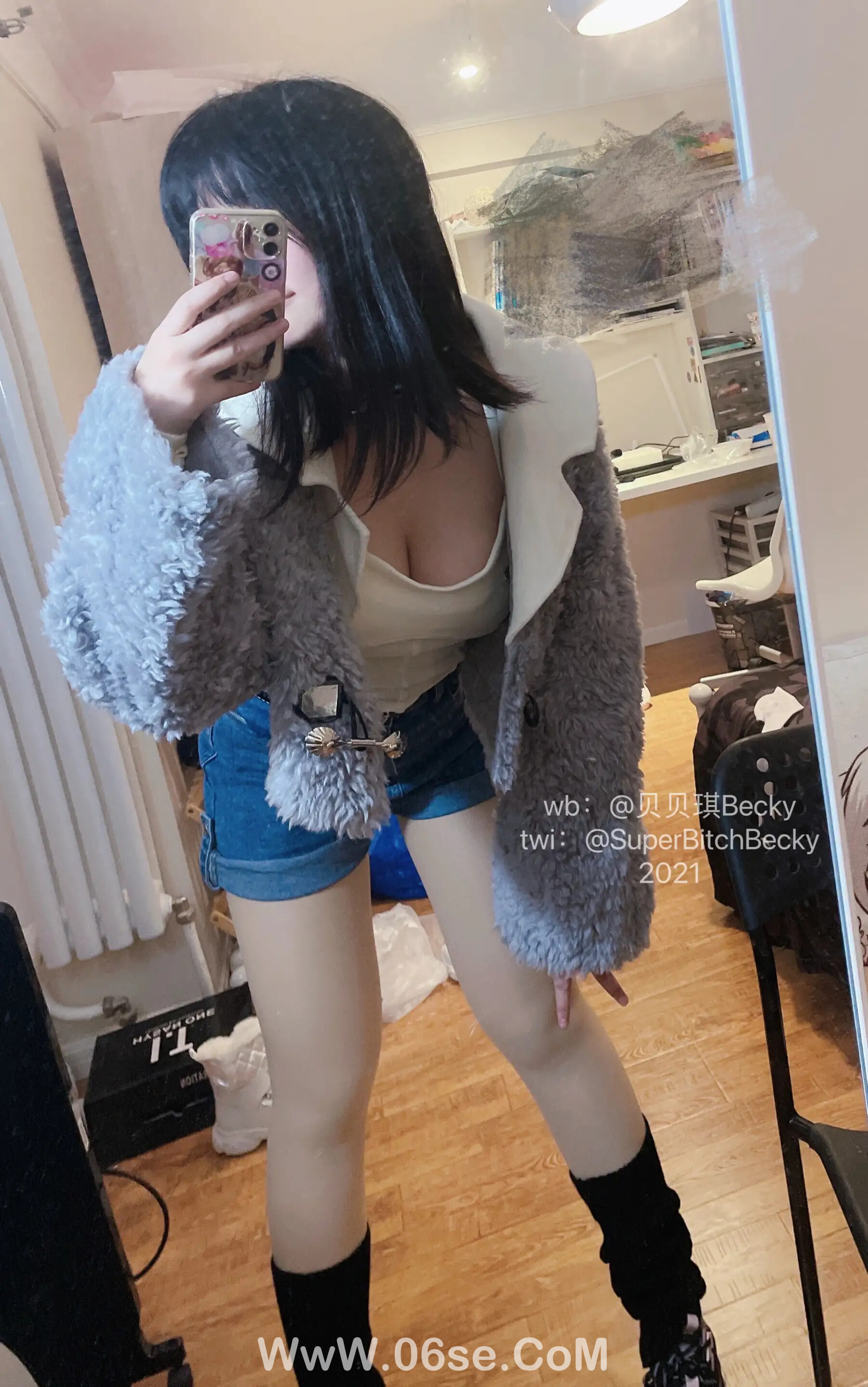 图片[66]-贝贝琪Becky – 对镜黑发辣妹-六色网
