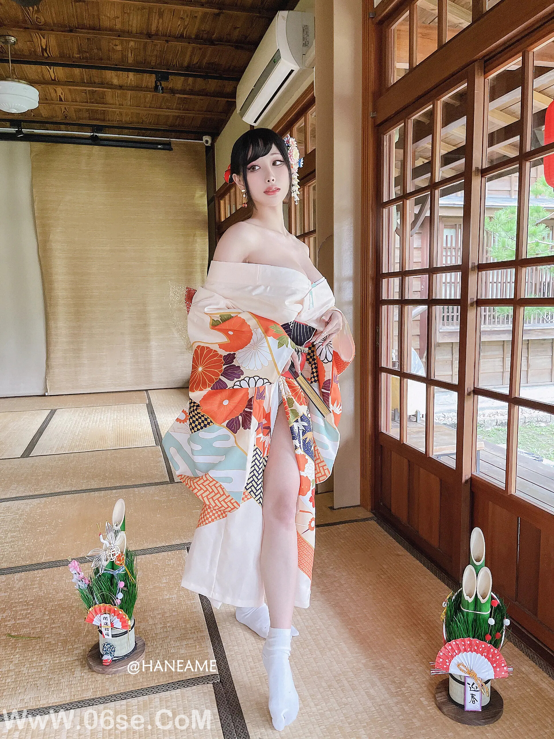 图片[32]-雨波_haneame_Flower Print Kimono Girl-六色网
