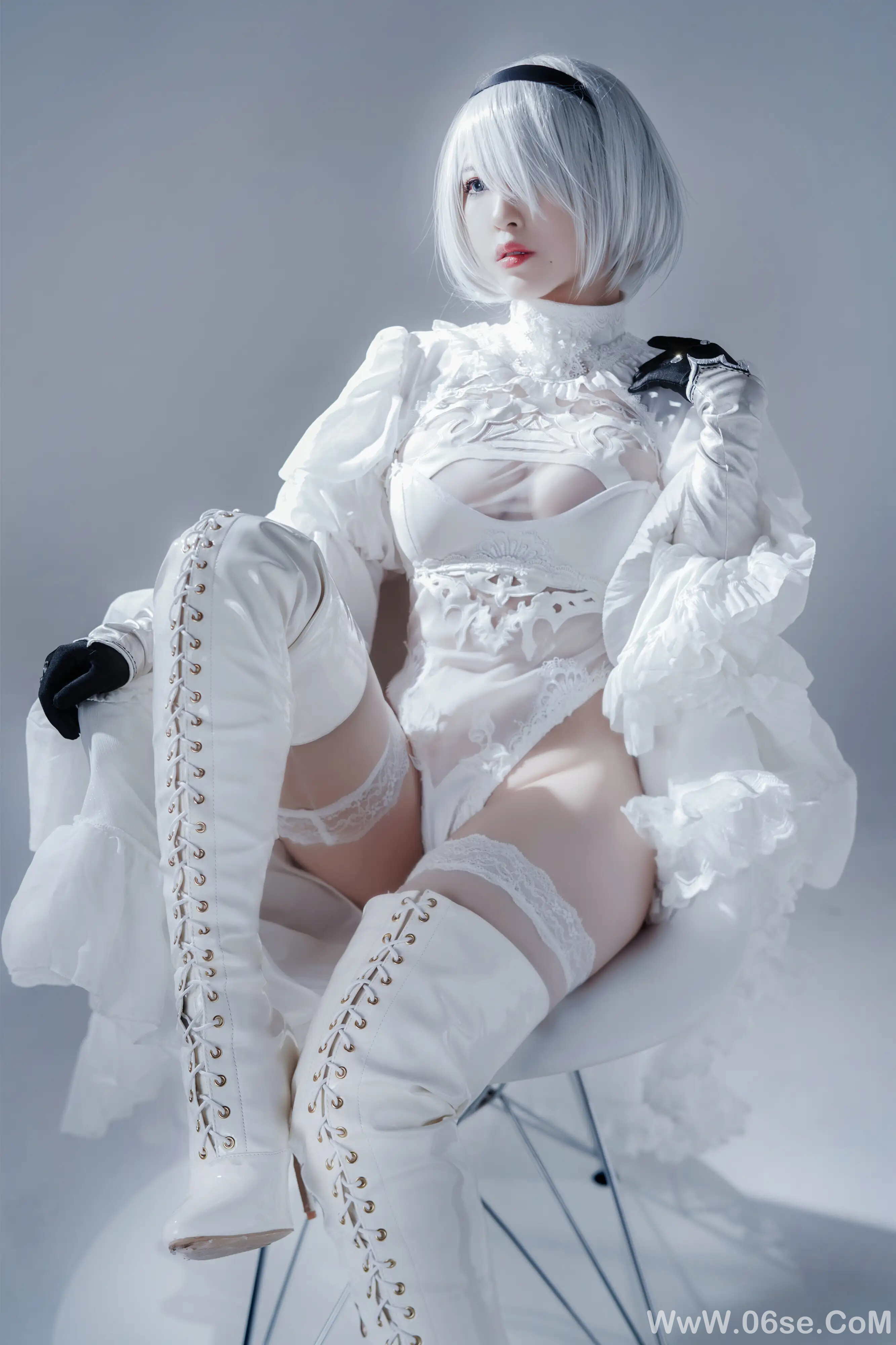 图片[26]-半半子 – 2B ヨルハ二号B型 白いドレス-六色网