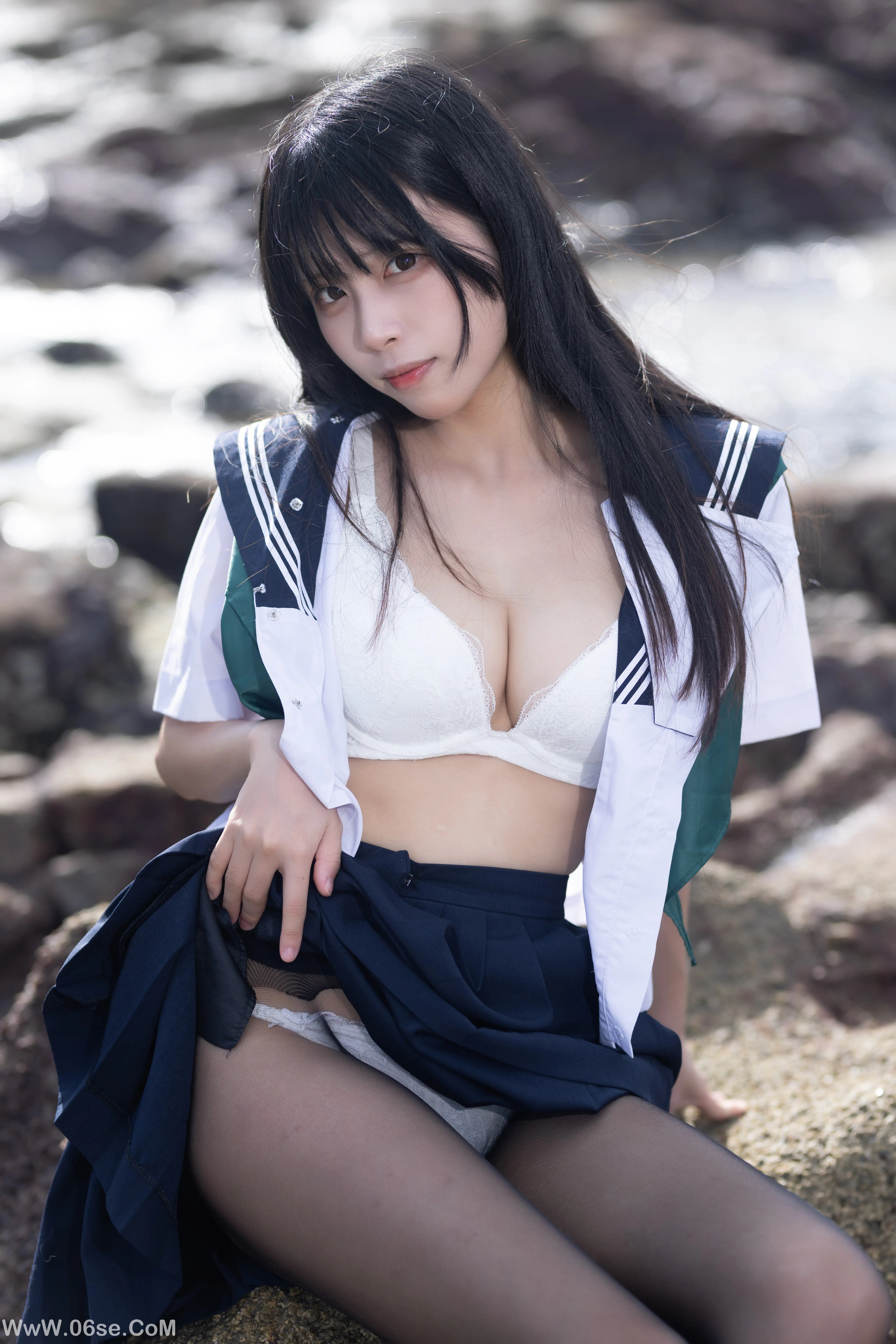 图片[36]-不呆猫 – 水手服百合黑丝 (&三無人型)-六色网