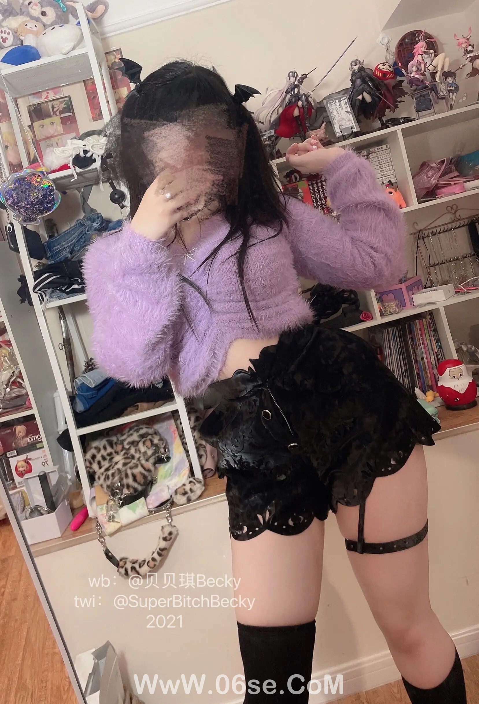 图片[41]-贝贝琪Becky – 对镜黑发辣妹-六色网