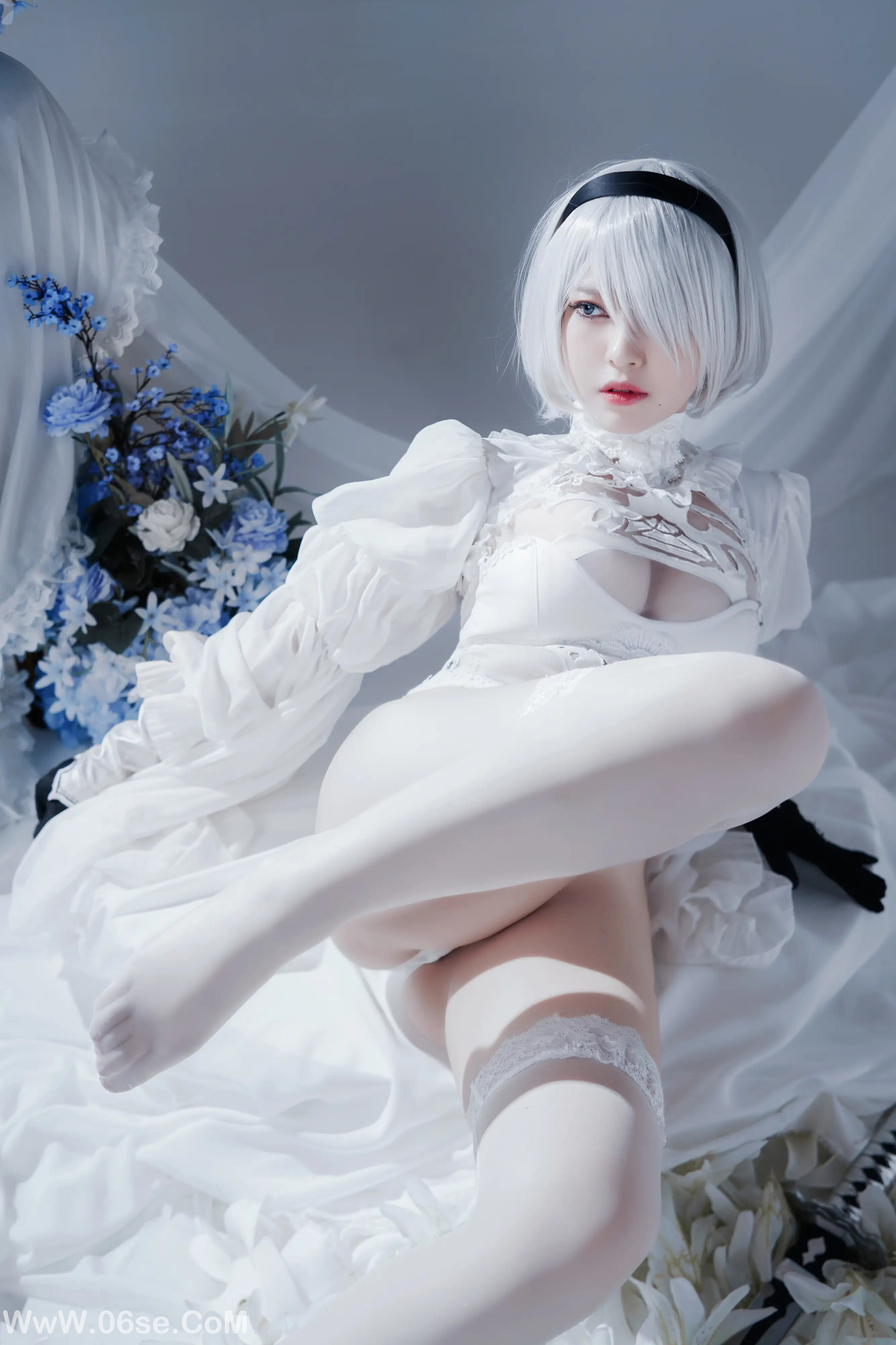 图片[10]-半半子 – 2B ヨルハ二号B型 白いドレス-六色网
