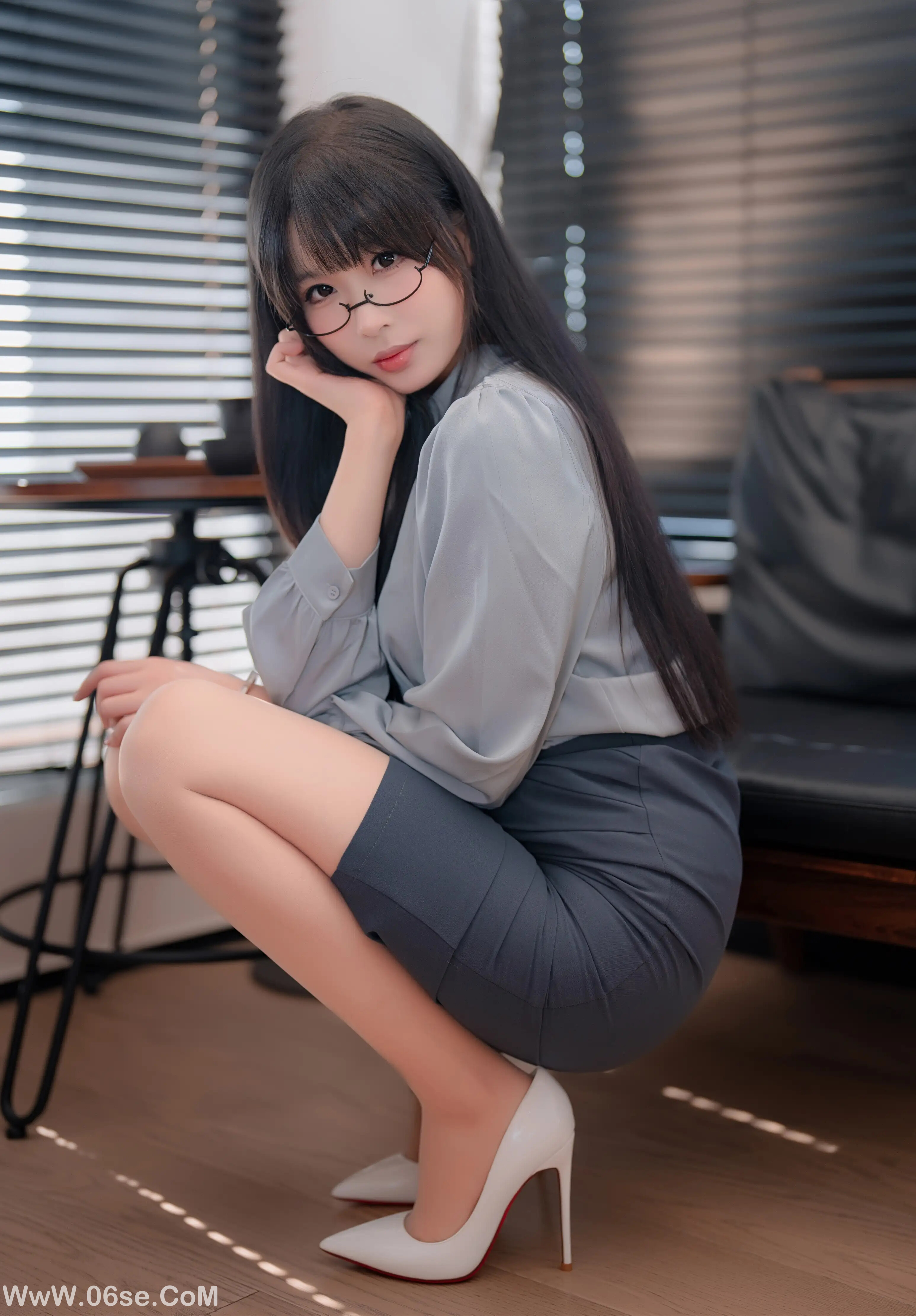 图片[52]-轩萧学姐 – 蓝裙ol-六色网