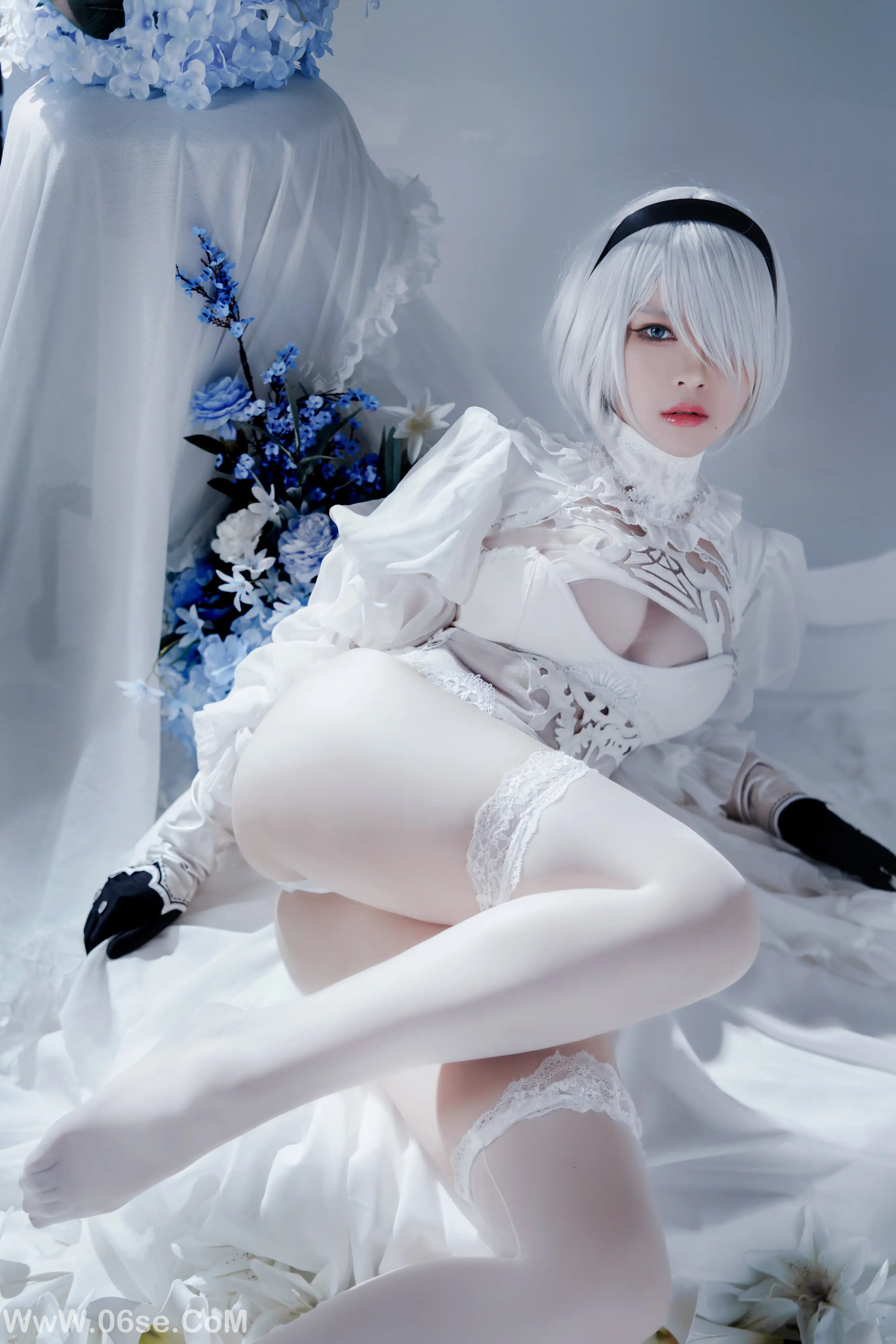 图片[3]-半半子 – 2B ヨルハ二号B型 白いドレス-六色网