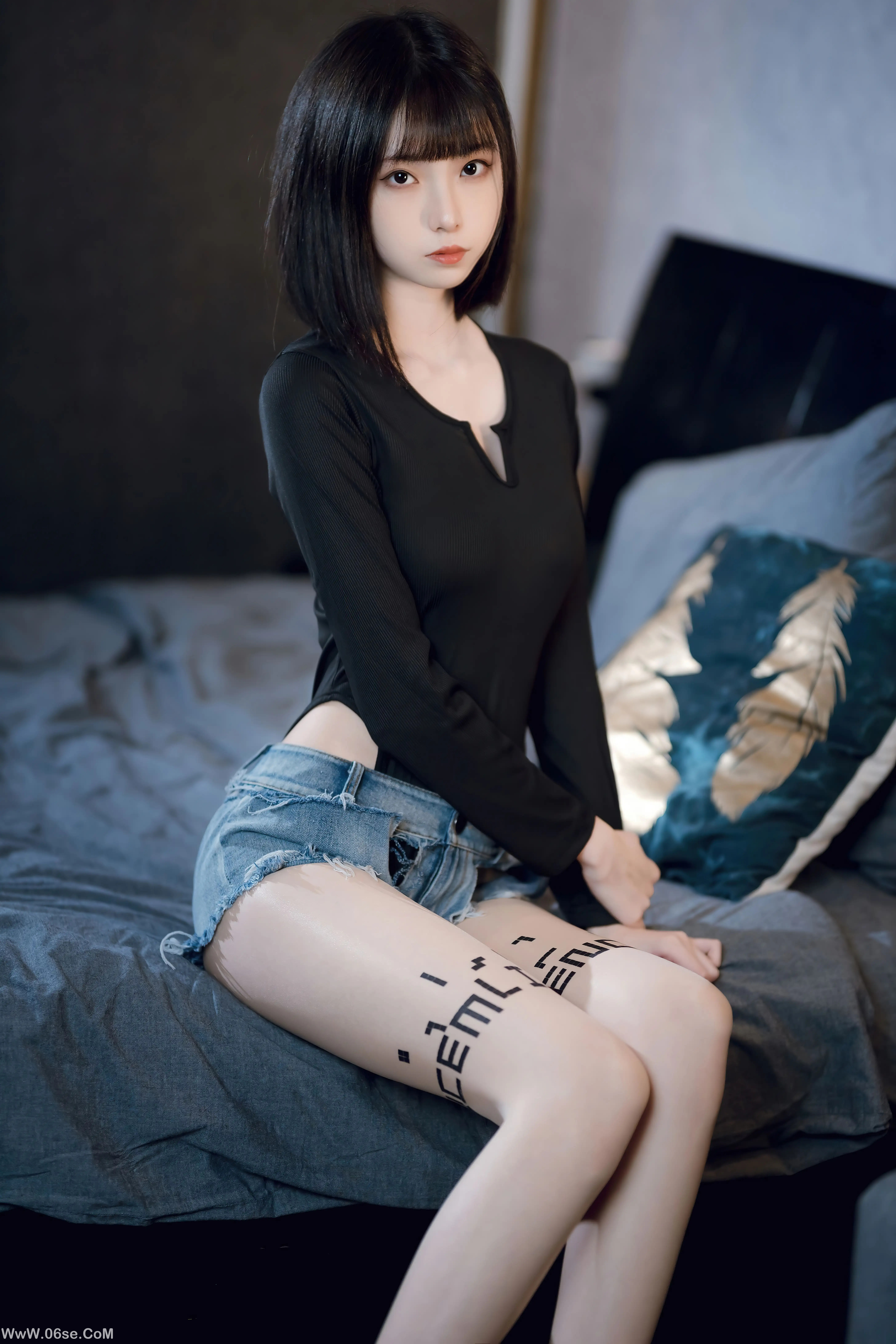 图片[23]-许岚LAN 纯欲牛仔短裤2-六色网