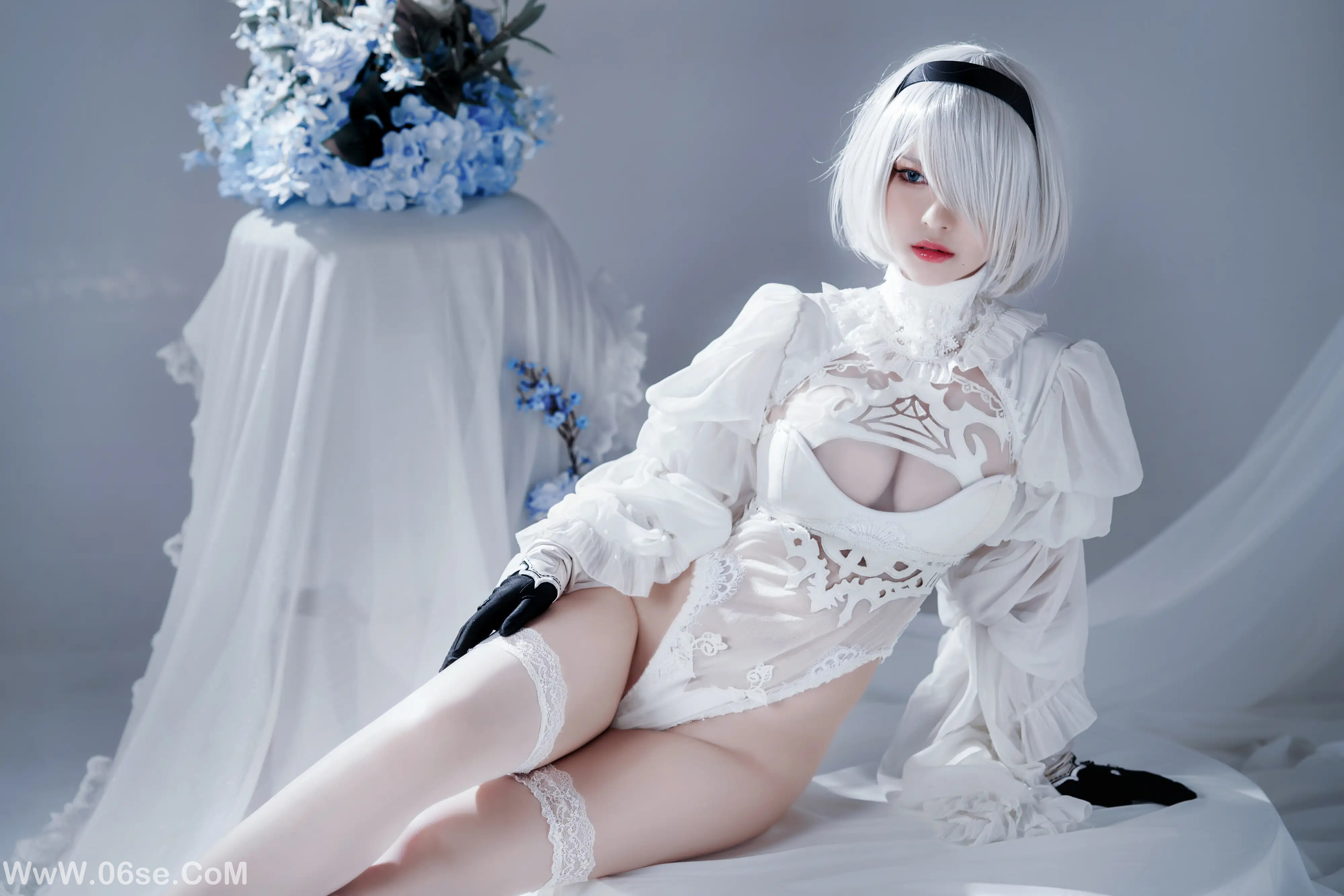 图片[8]-半半子 – 2B ヨルハ二号B型 白いドレス-六色网