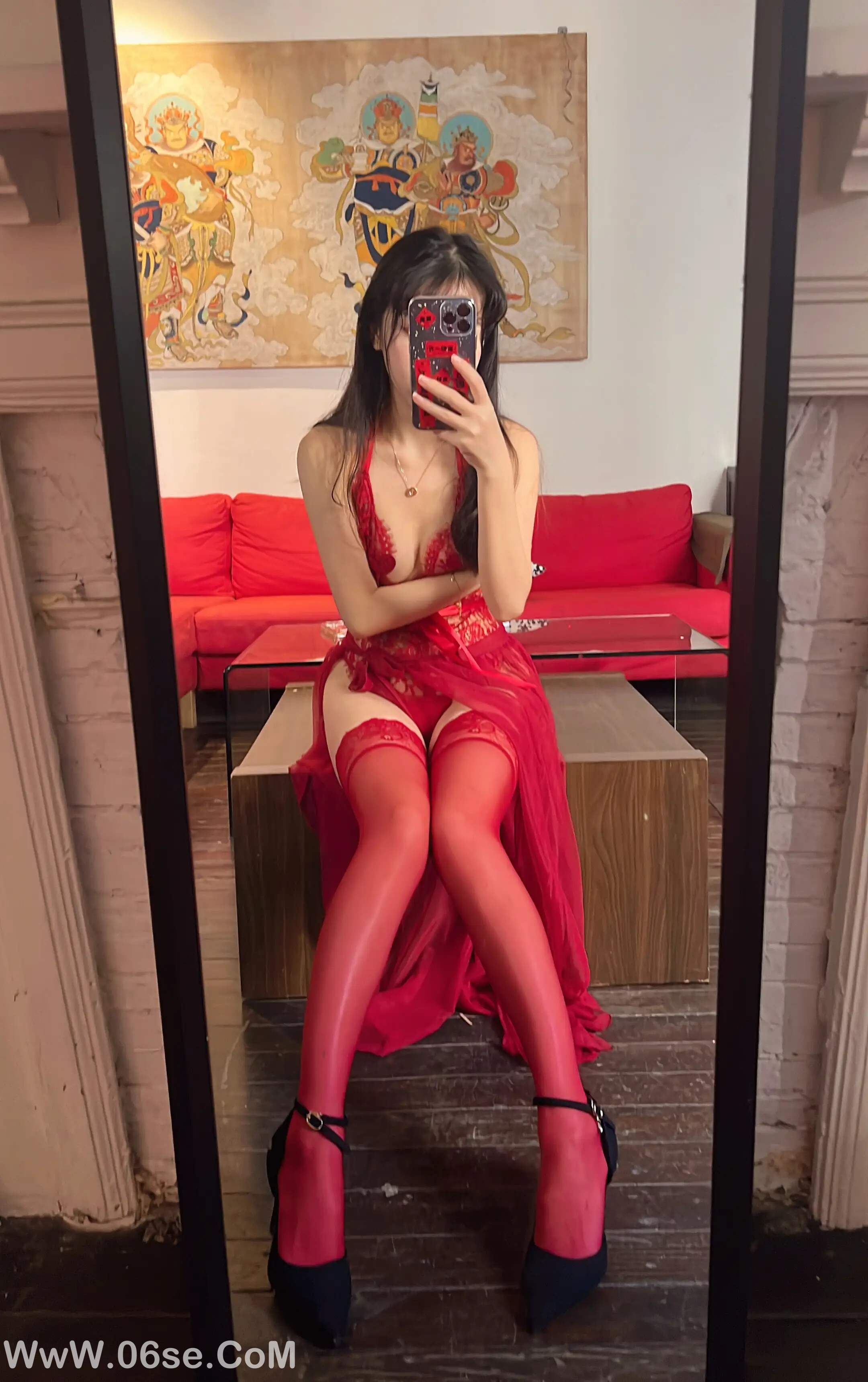 图片[14]-不呆猫 – 霸气红色人妻-六色网