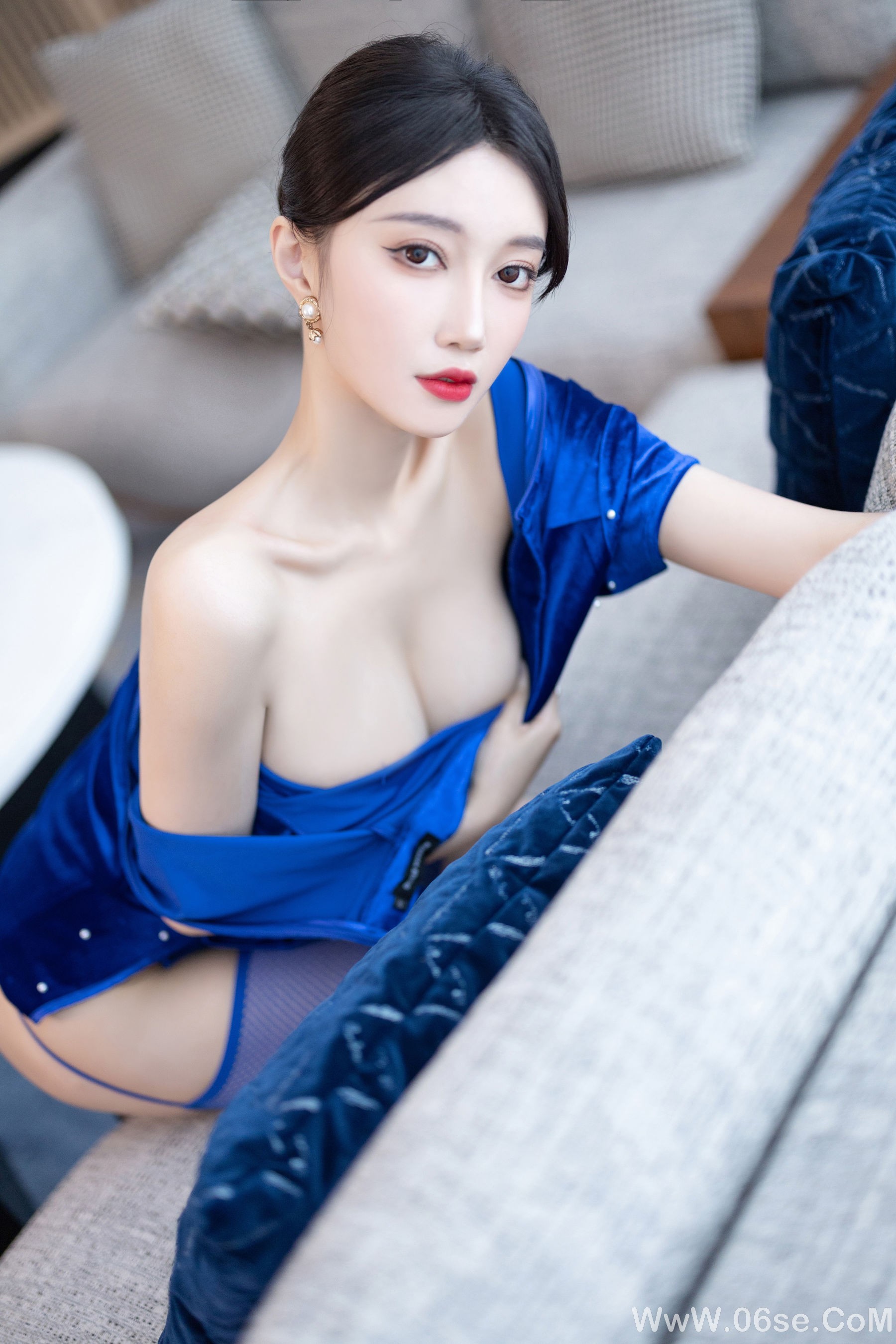 图片[42]-玥儿玥 – 蓝色短裙 [91P]-六色网