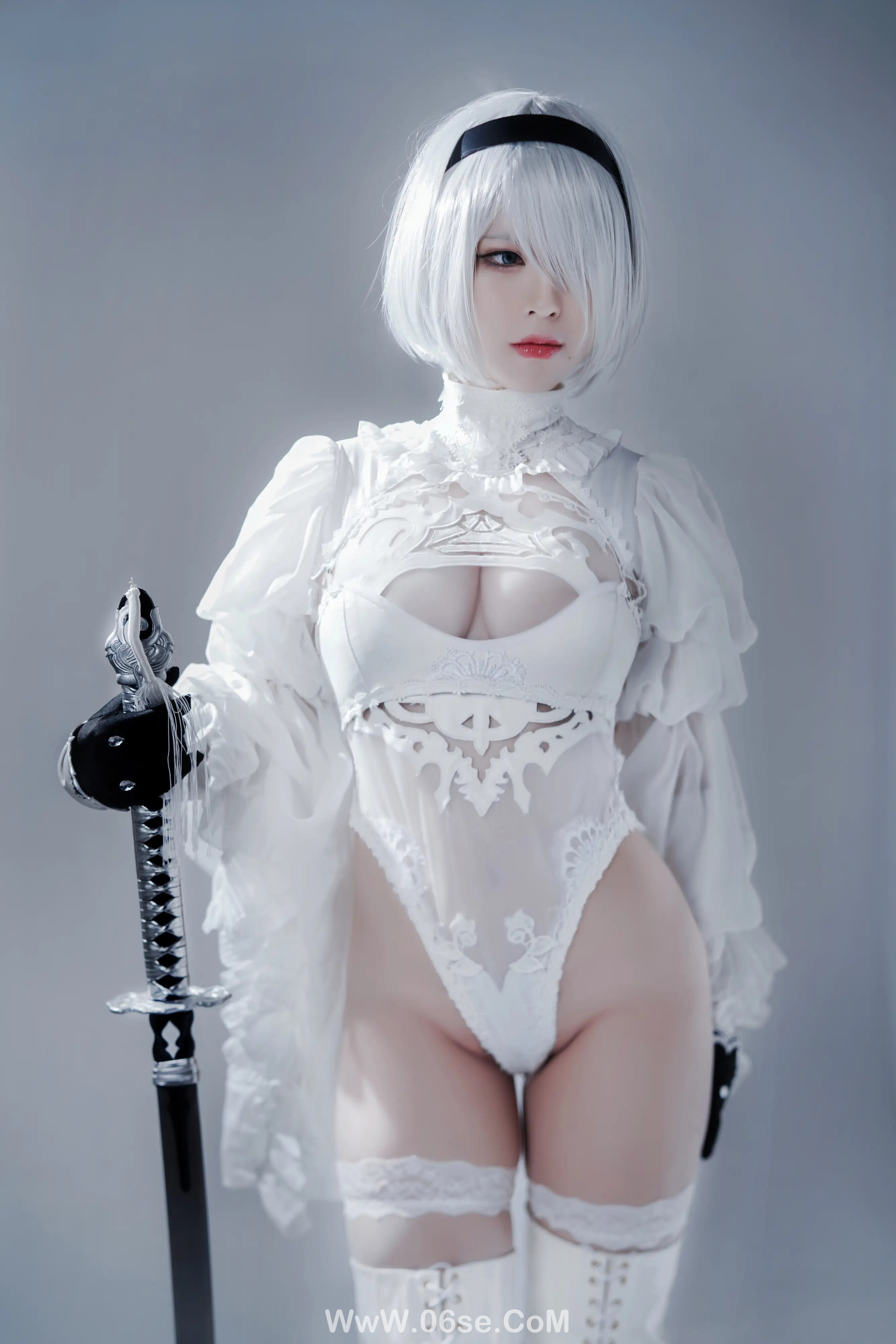 图片[35]-半半子 – 2B ヨルハ二号B型 白いドレス-六色网