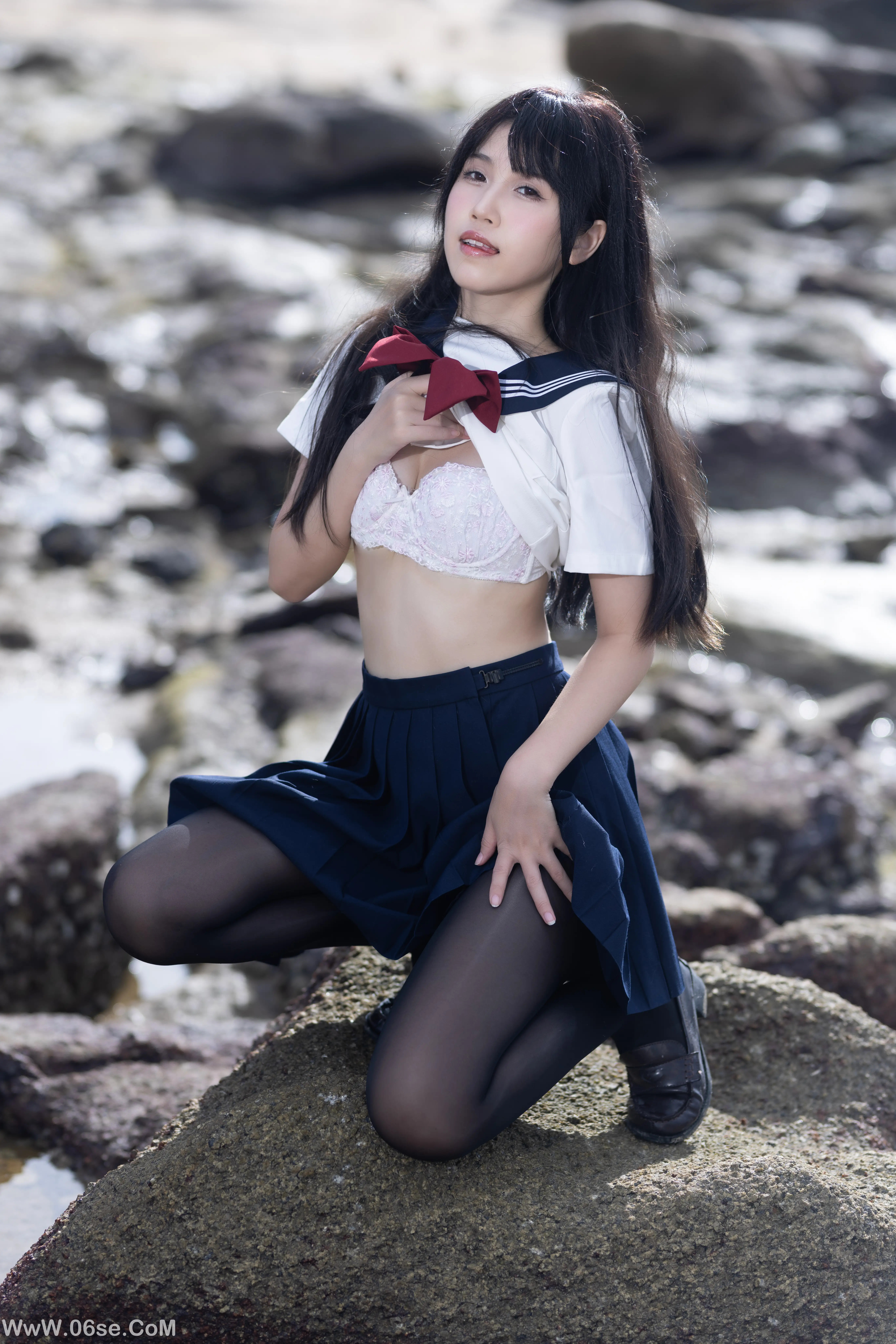 图片[44]-不呆猫 – 水手服百合黑丝 (&三無人型)-六色网