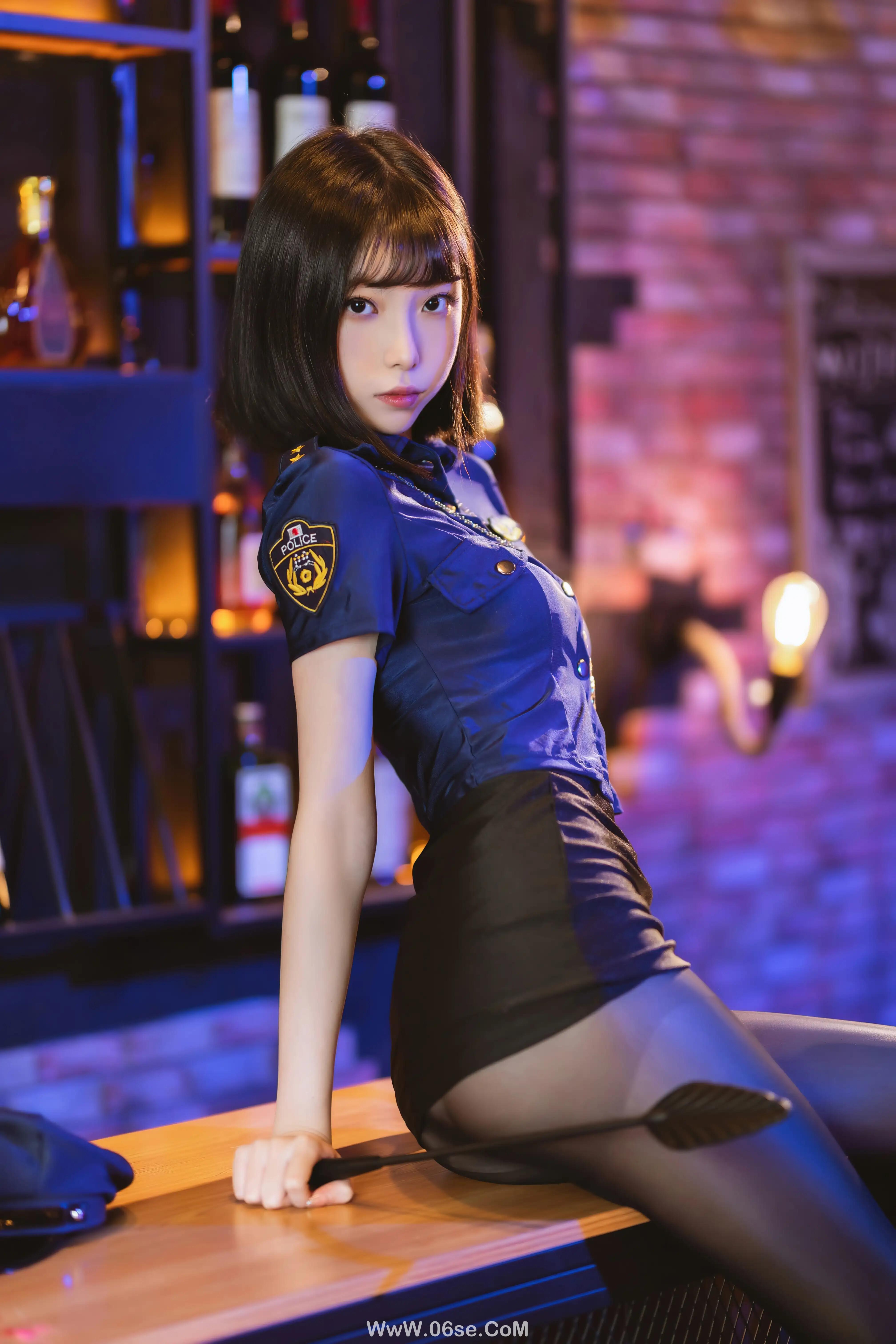 图片[37]-许岚LAN 黑丝女警-六色网
