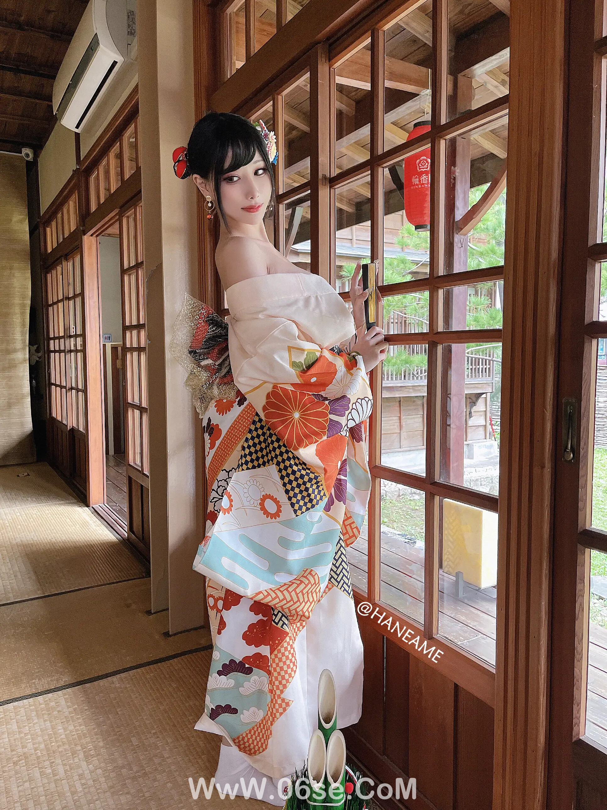 图片[31]-雨波_haneame_Flower Print Kimono Girl-六色网