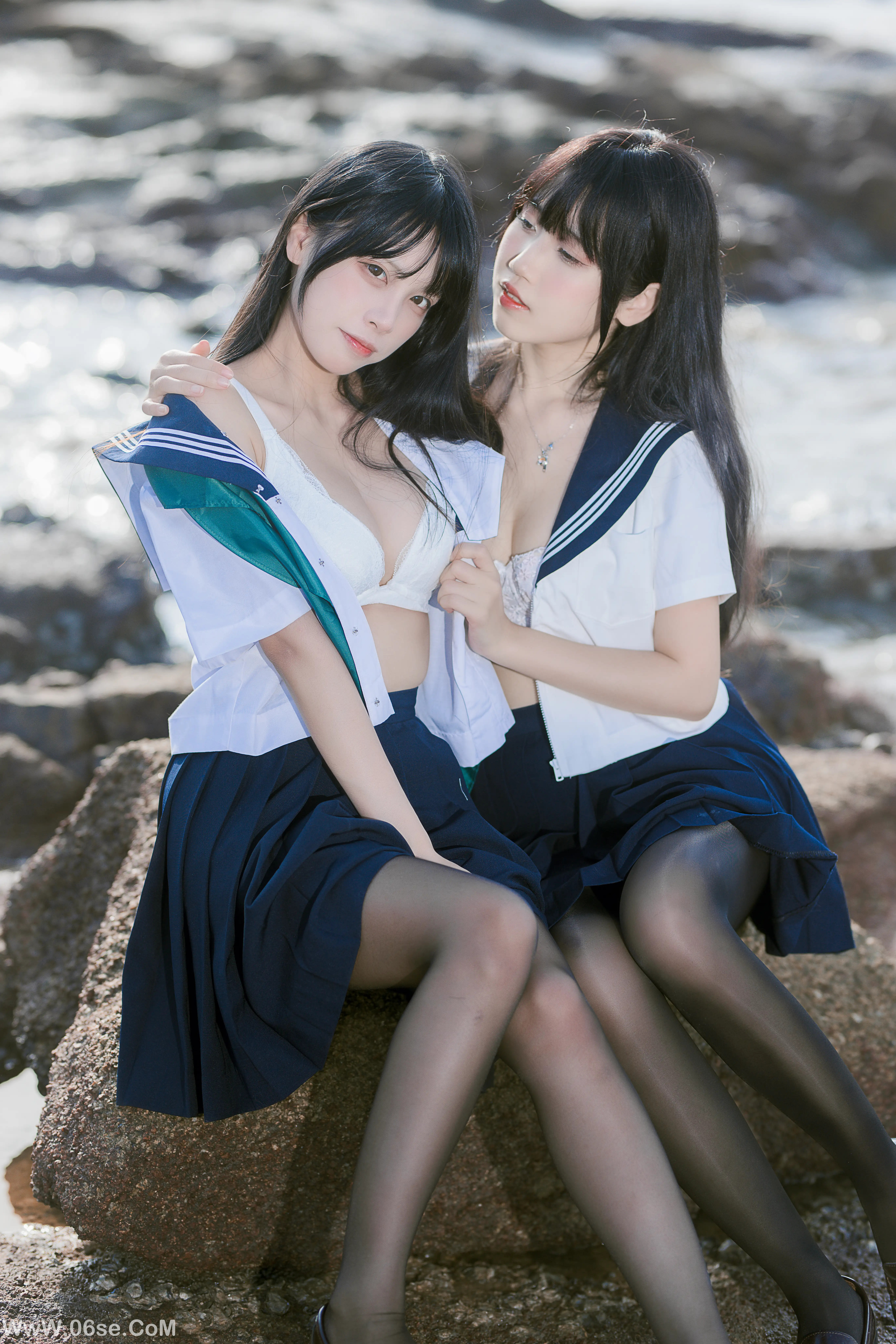图片[18]-不呆猫 – 水手服百合黑丝 (&三無人型)-六色网