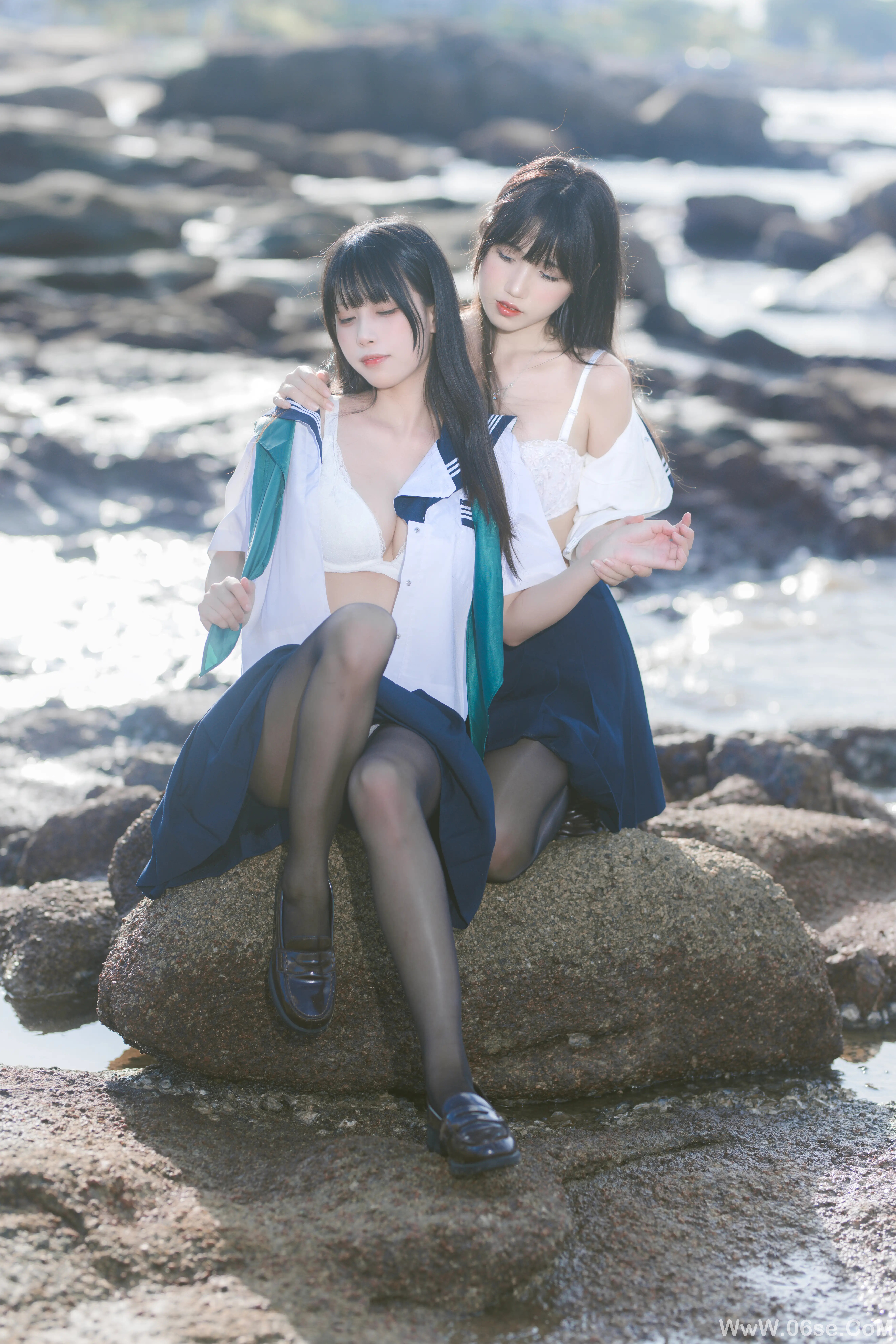 图片[19]-不呆猫 – 水手服百合黑丝 (&三無人型)-六色网