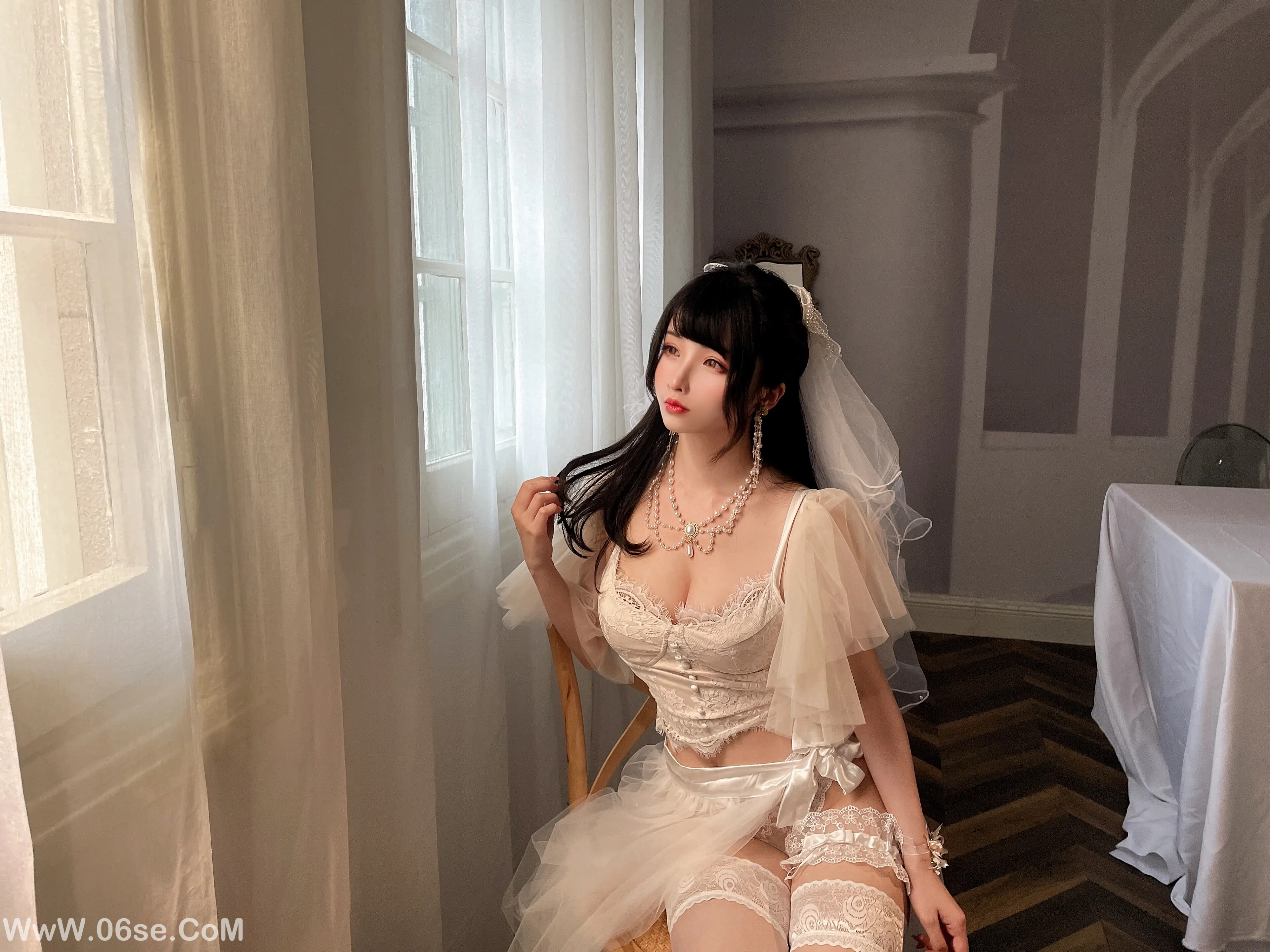 图片[35]-肉扣热热子(rioko凉凉子) 透明婚纱-六色网