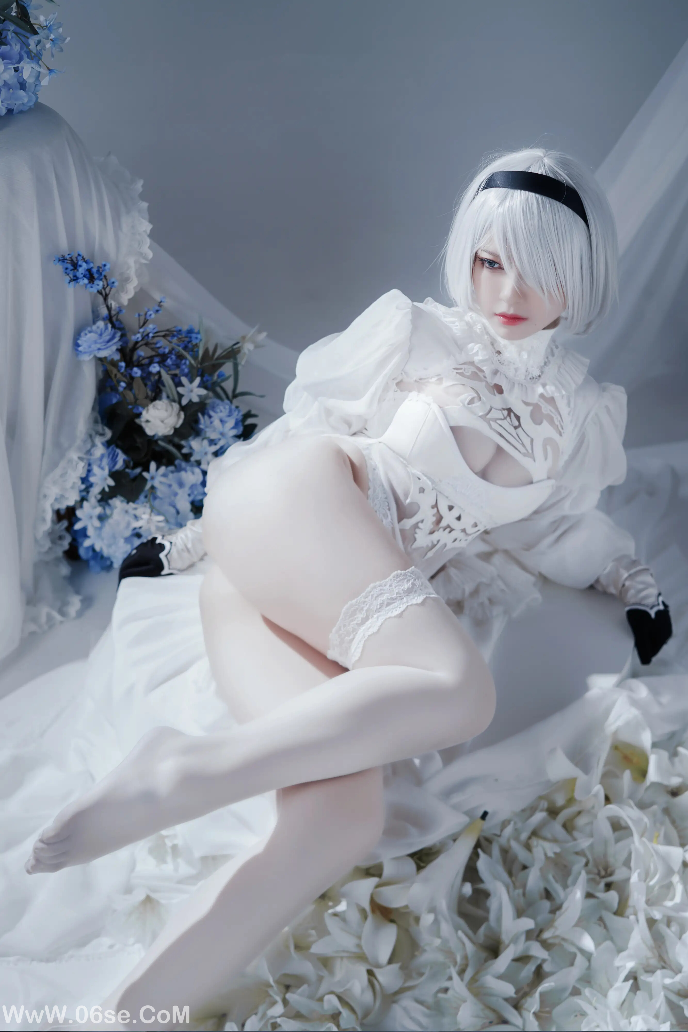 图片[19]-半半子 – 2B ヨルハ二号B型 白いドレス-六色网