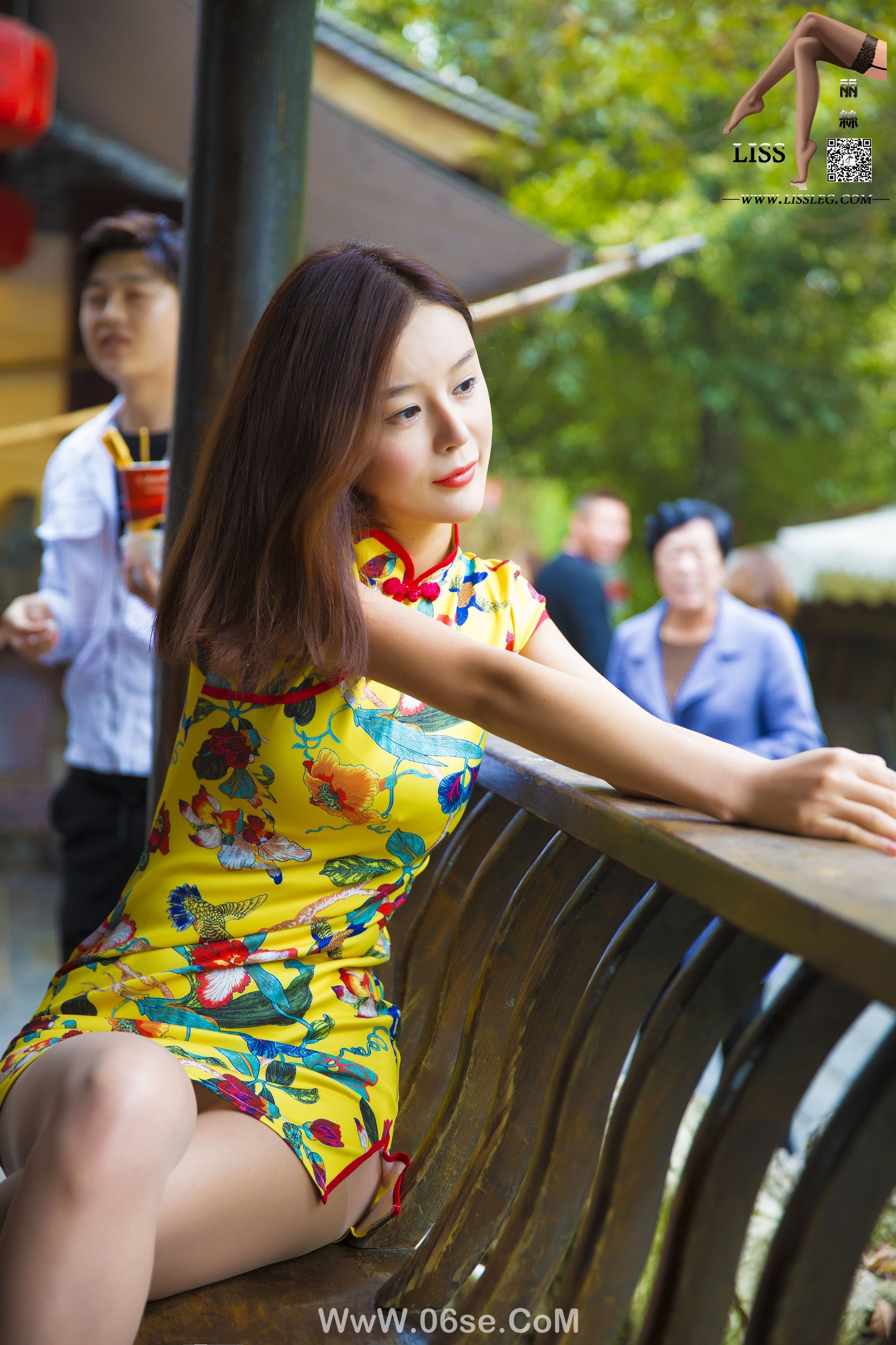 图片[40]-[丽丝映像GIRLISS] 梁冰 黄色的旗袍丝 [77P]-六色网