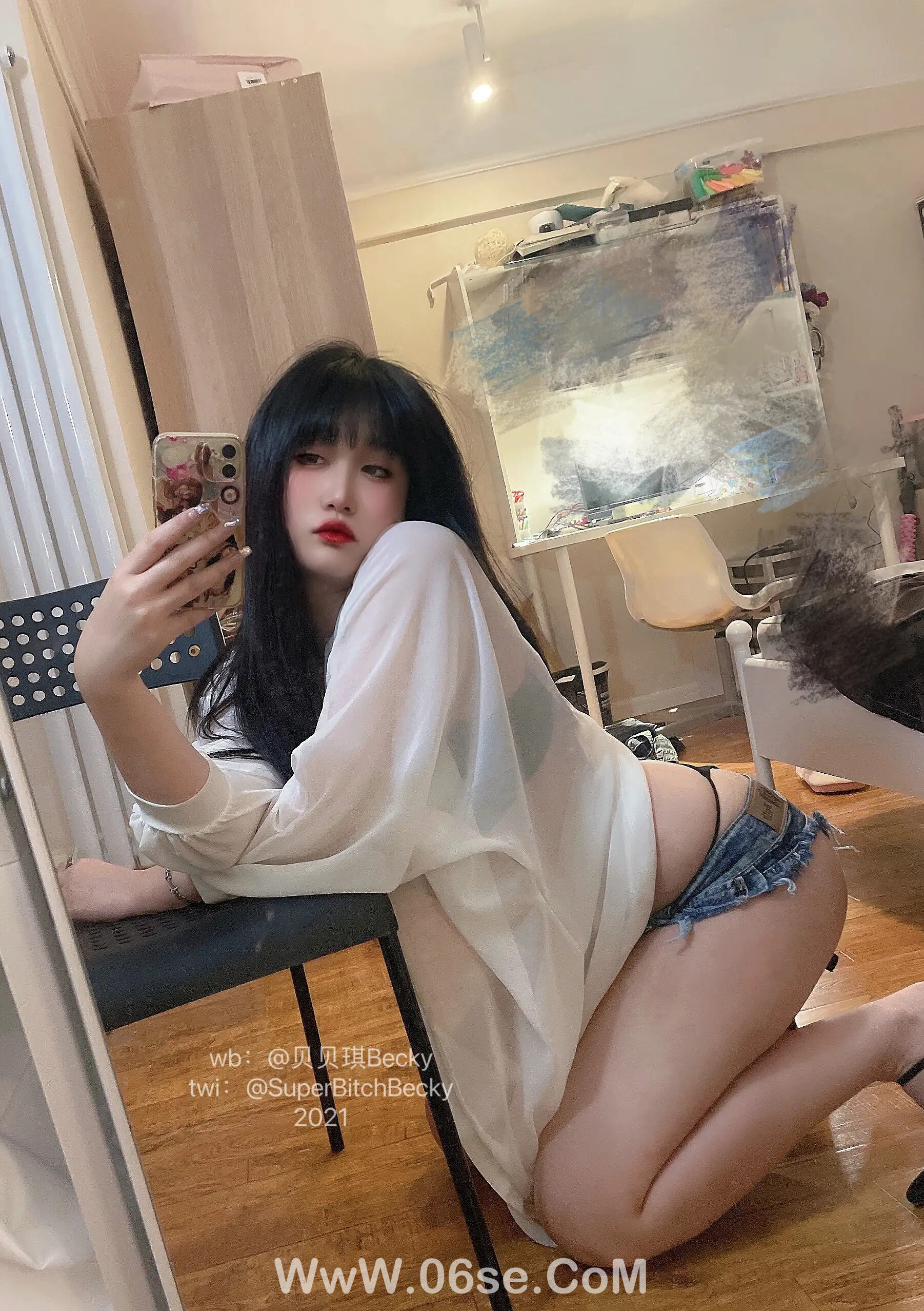 图片[102]-贝贝琪Becky – 对镜黑发辣妹-六色网