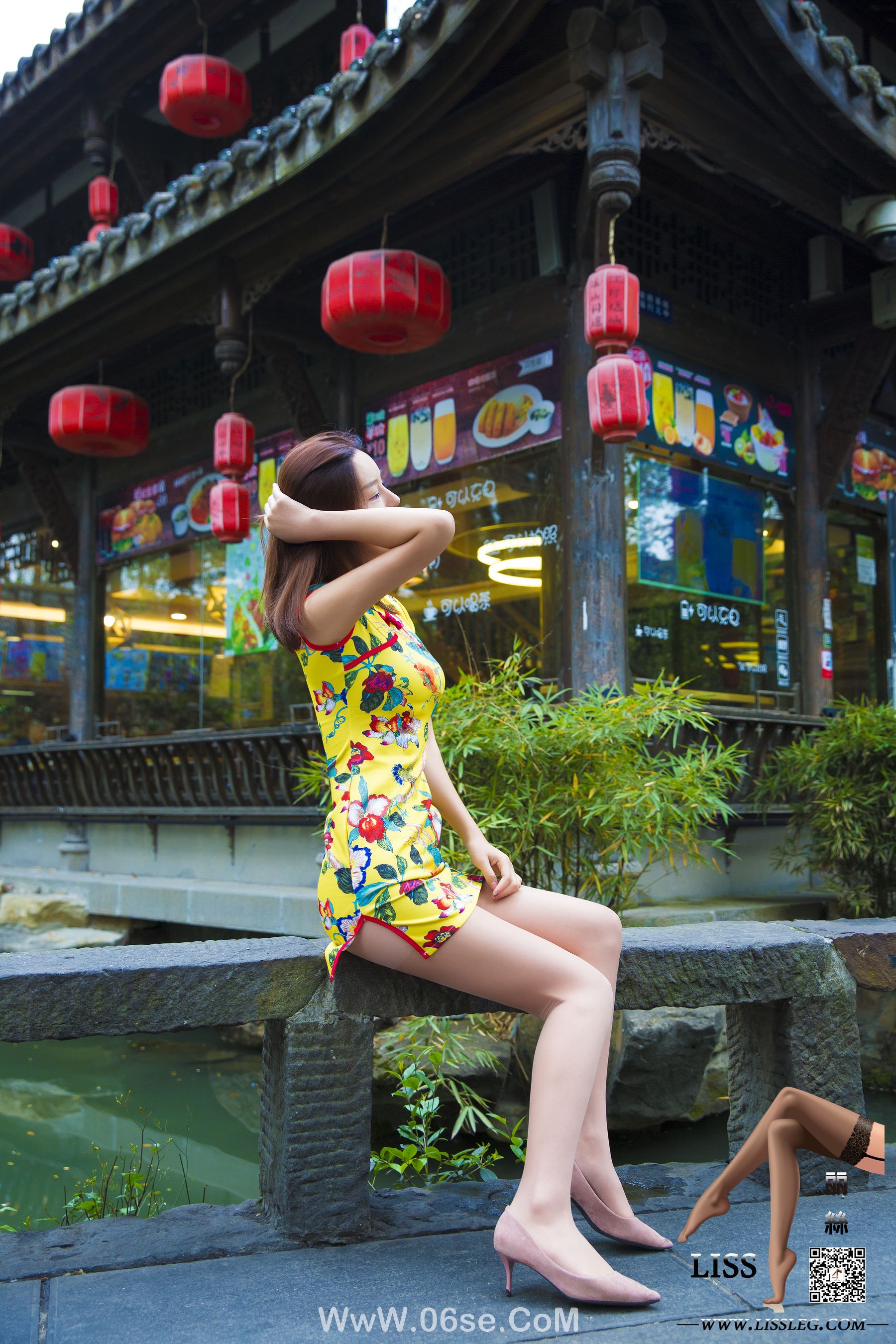 图片[9]-[丽丝映像GIRLISS] 梁冰 黄色的旗袍丝 [77P]-六色网
