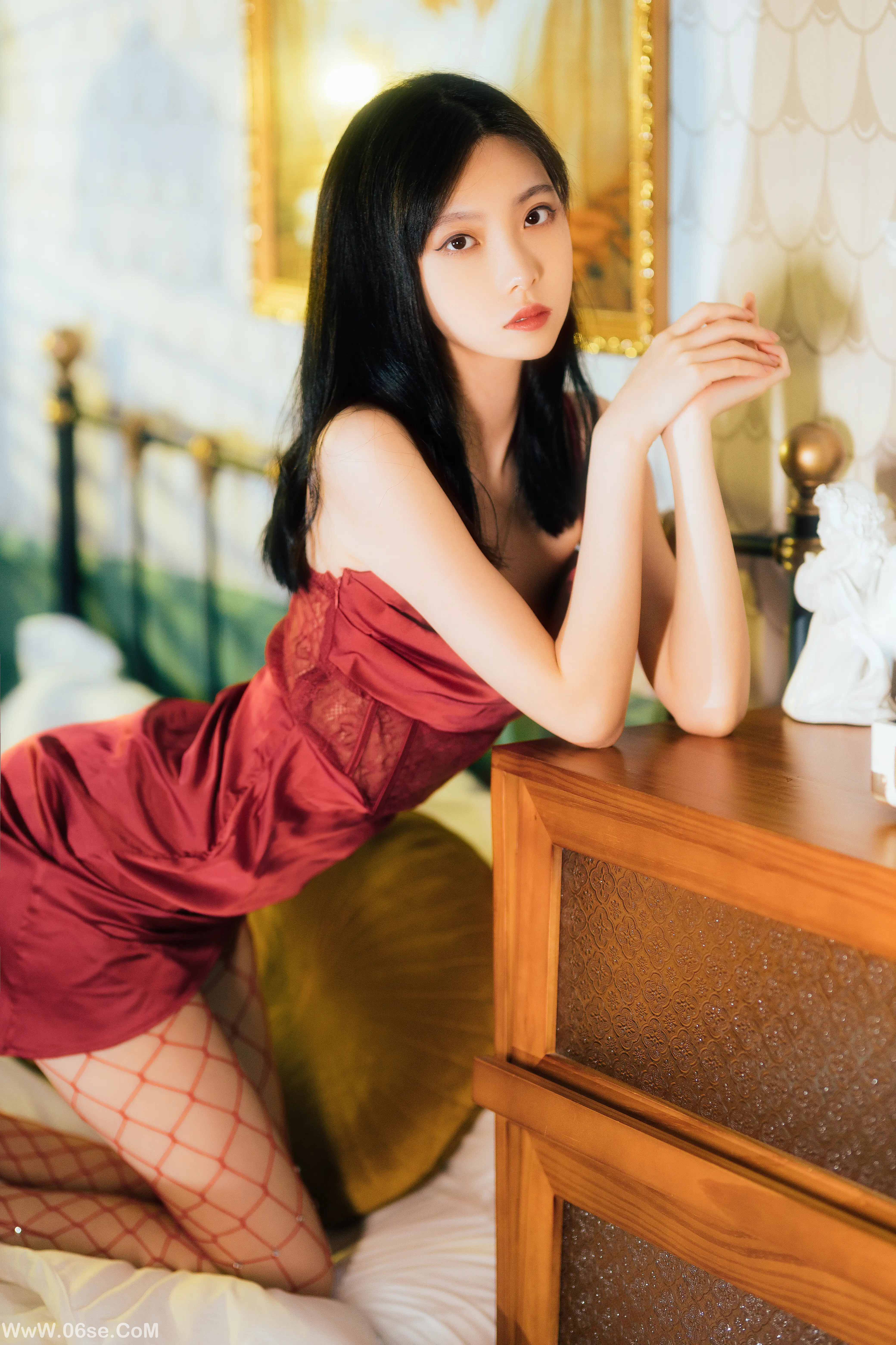 图片[18]-许岚LAN 网袜红裙-六色网