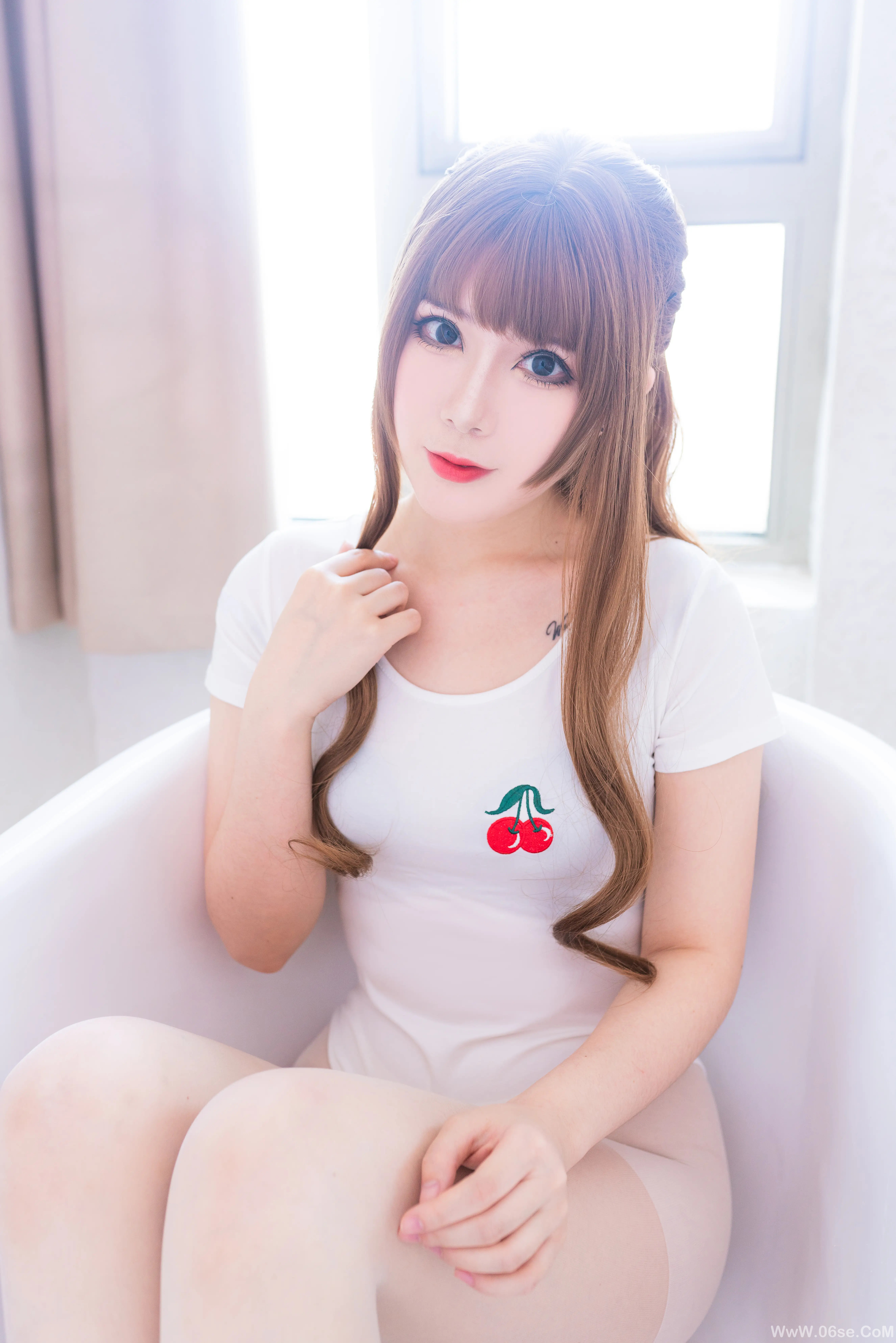 图片[15]-羊大真人 – 白色樱桃体操服-六色网