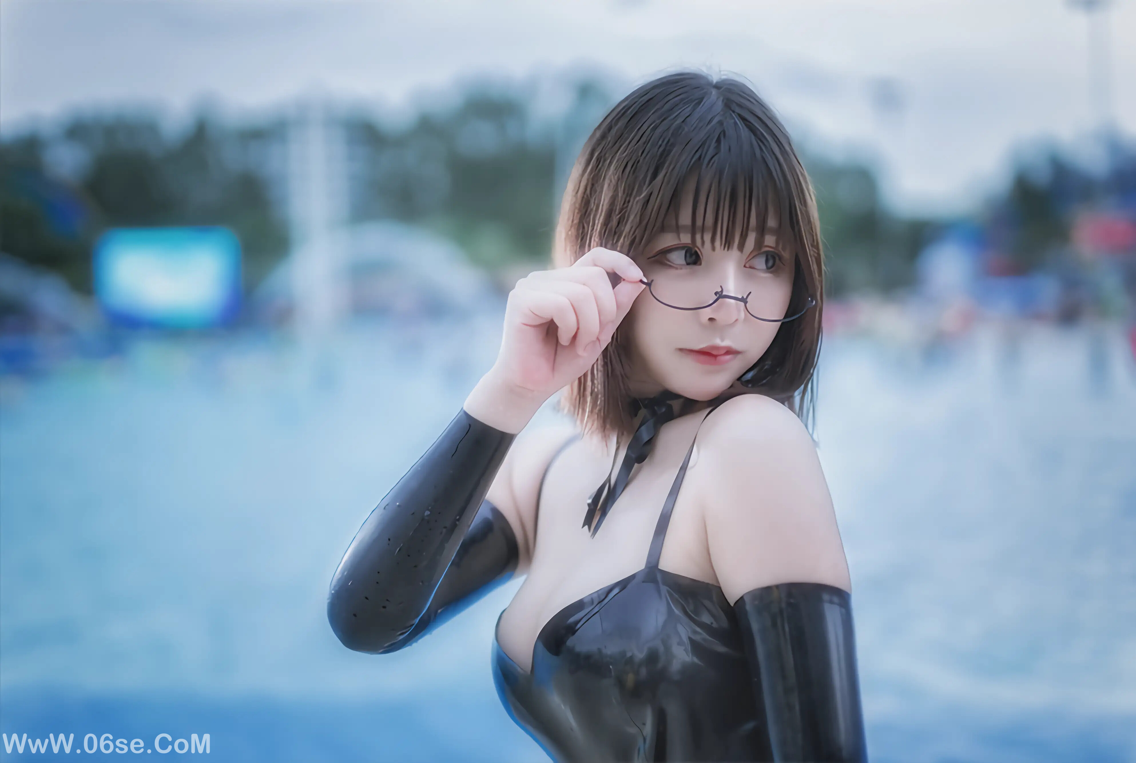 图片[17]-抱走莫子 – 黑色乳胶泳衣-六色网