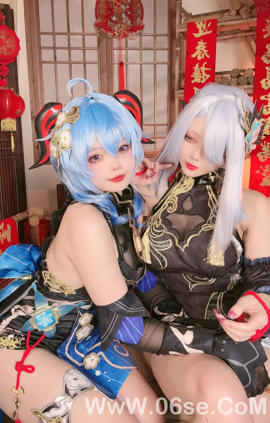 图片[29]-九言&小瑶幺幺_甘雨申鹤海灯节双人自拍-六色网