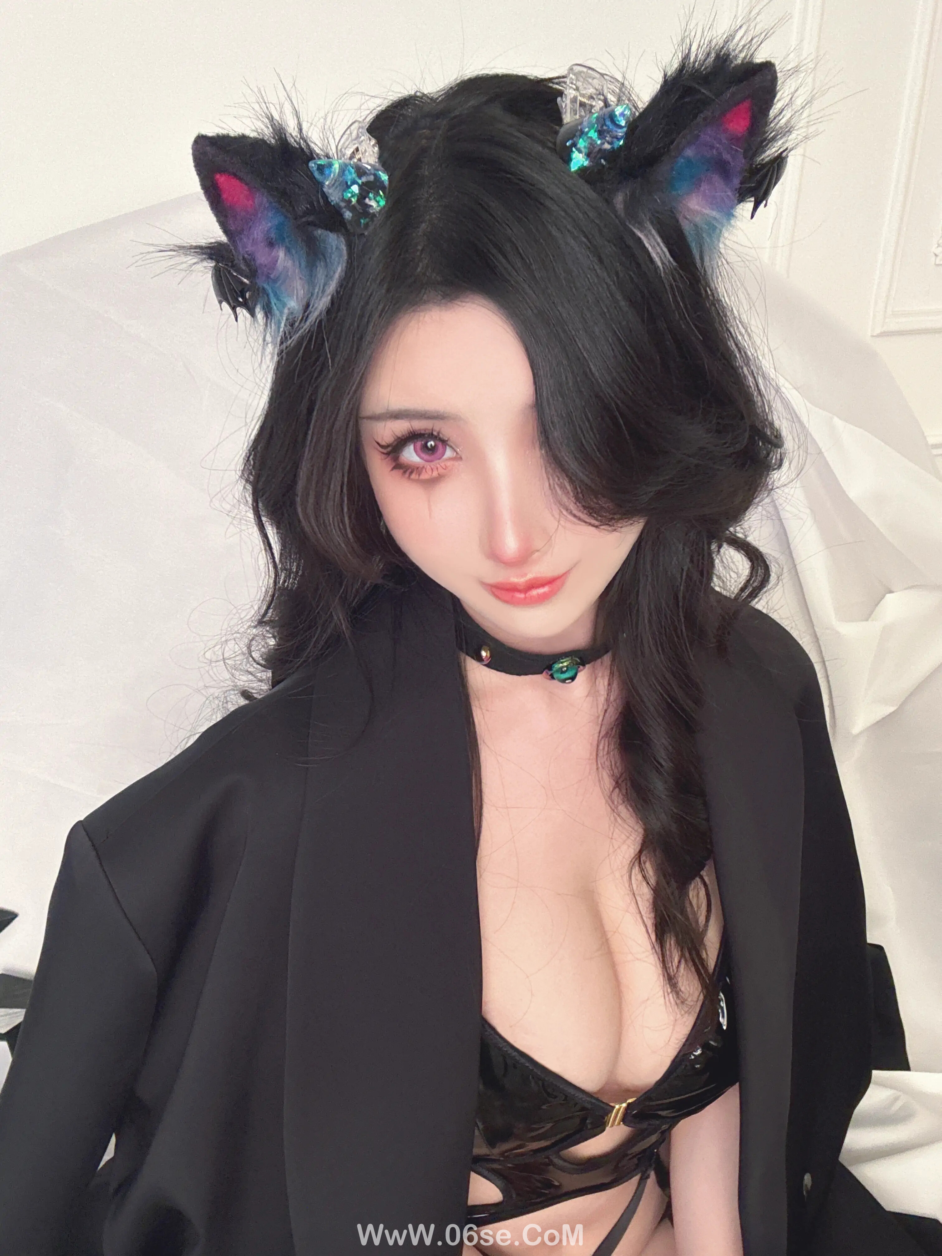 图片[2]-肉扣热热子(rioko凉凉子) 万圣节小恶魔猫耳-六色网