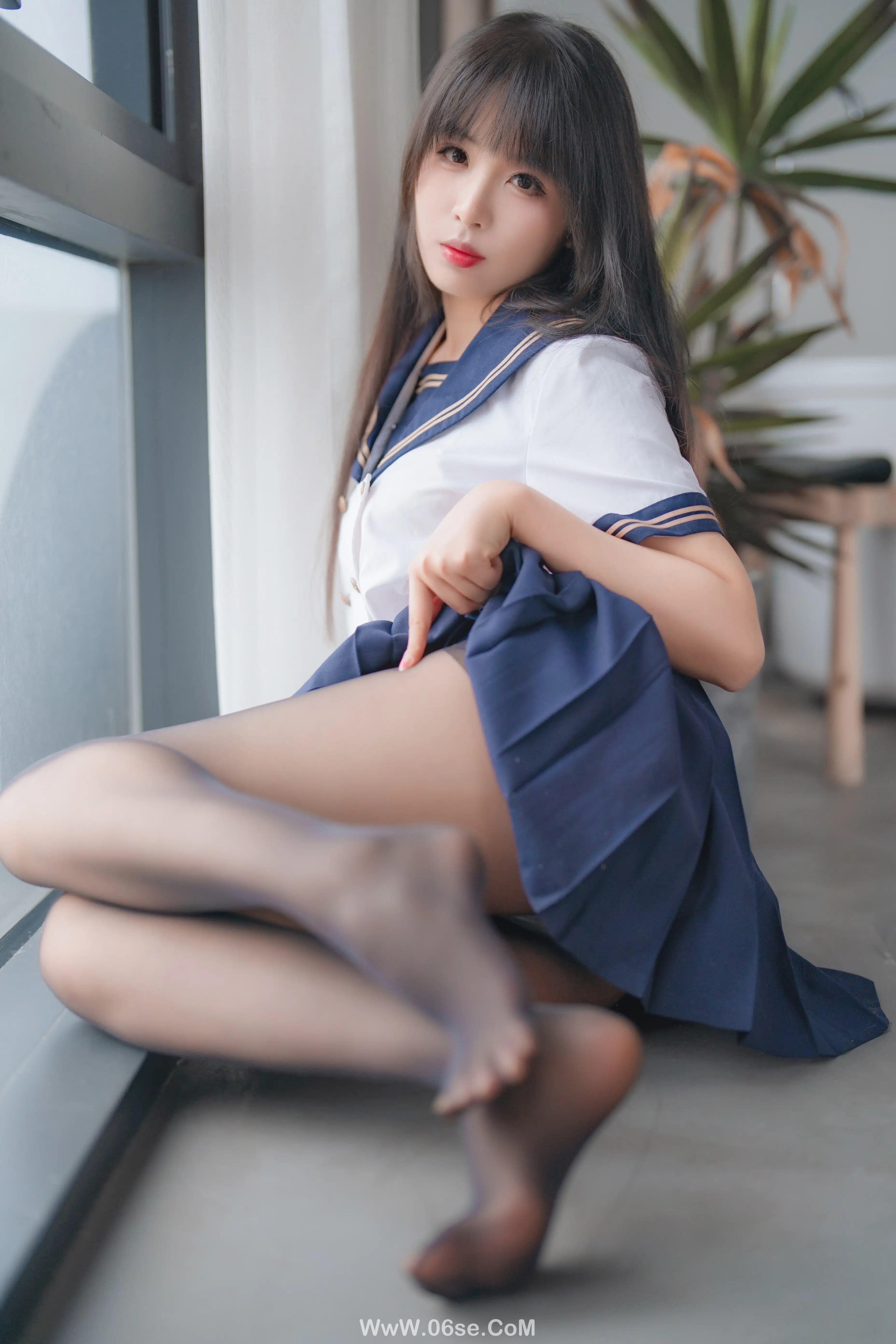 图片[5]-轩萧学姐 – 5月舰长 黑丝jk-六色网