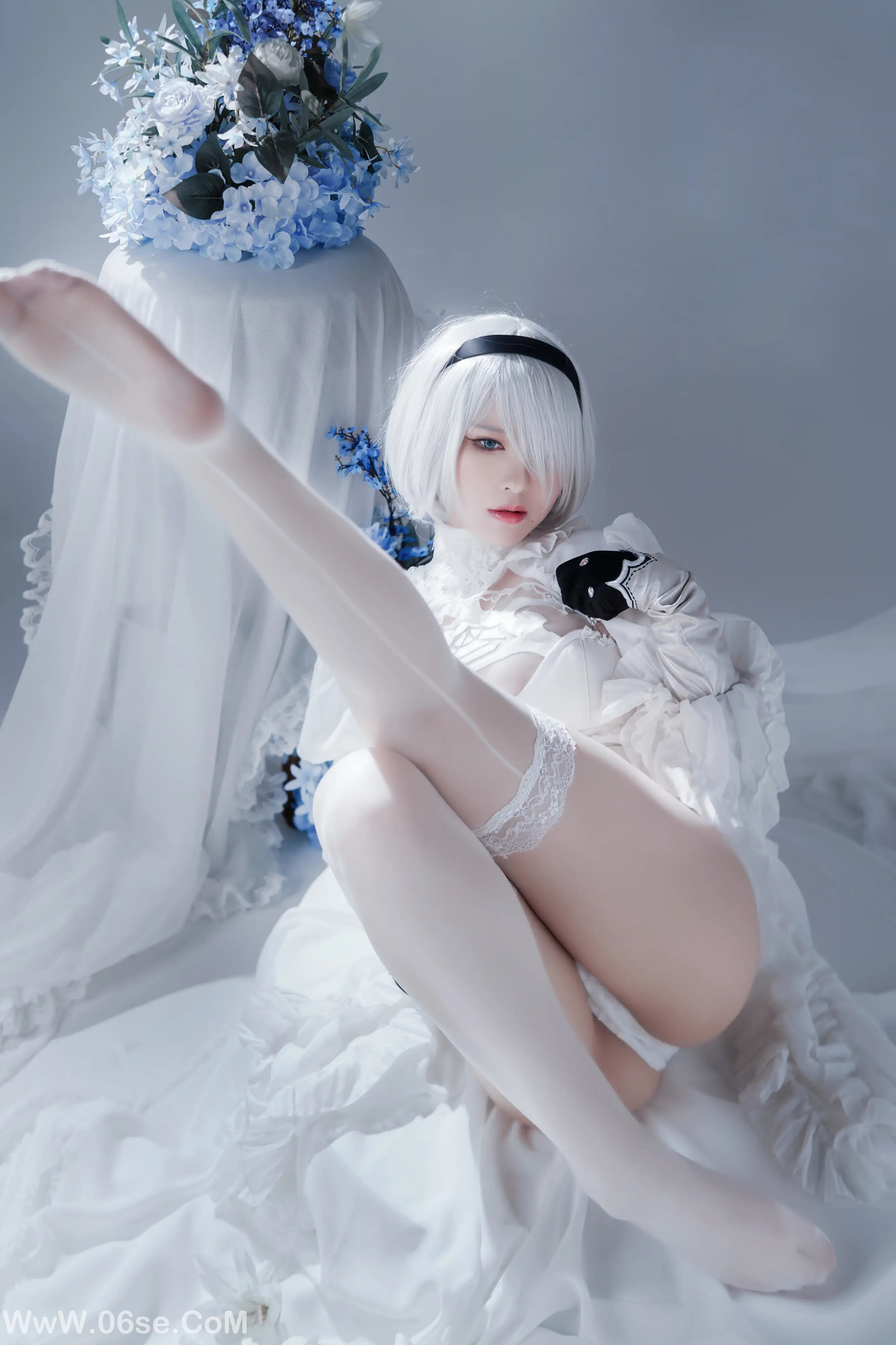 图片[15]-半半子 – 2B ヨルハ二号B型 白いドレス-六色网