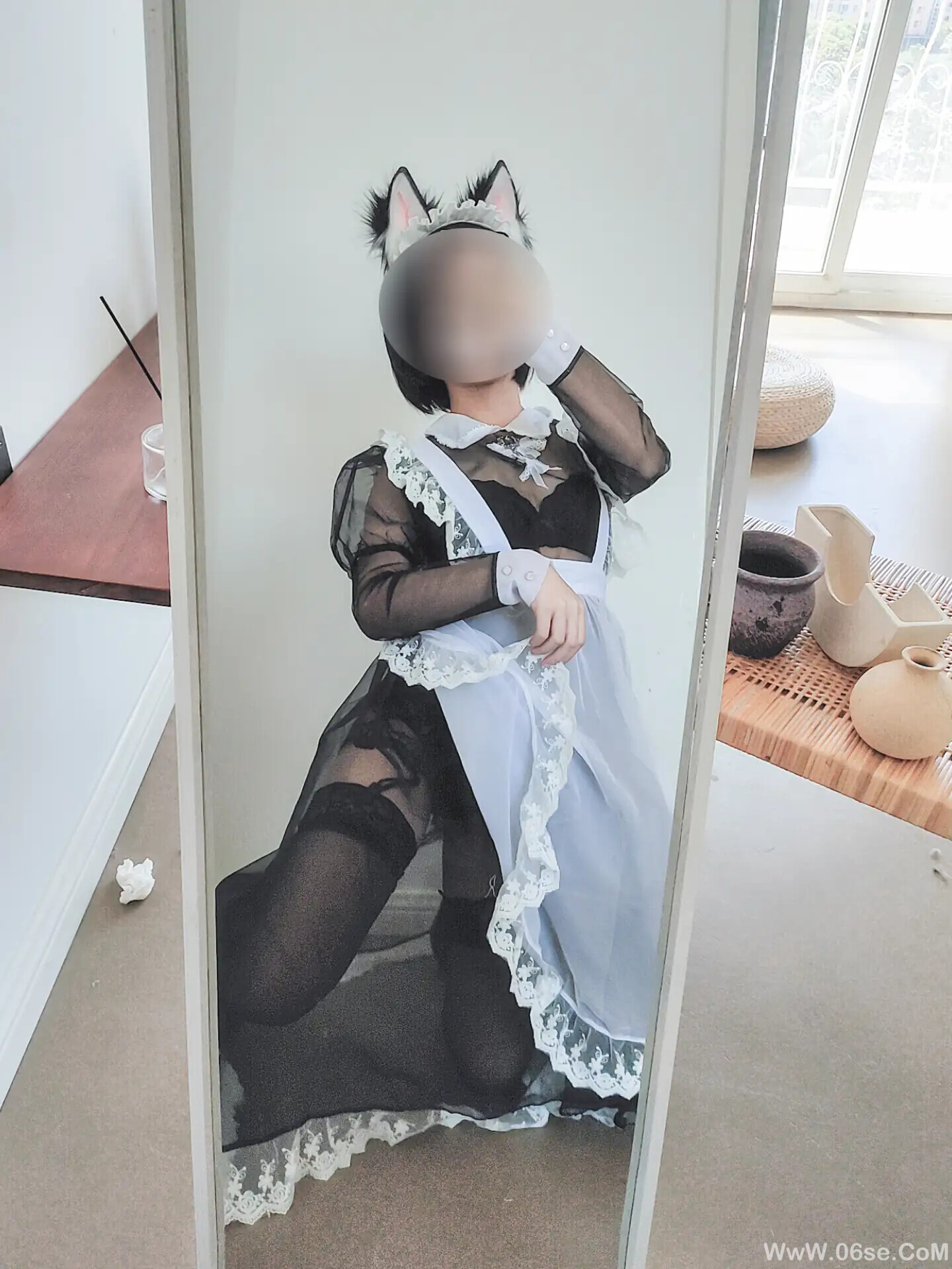 图片[3]-蠢沫沫 – 透明女仆 自拍-六色网
