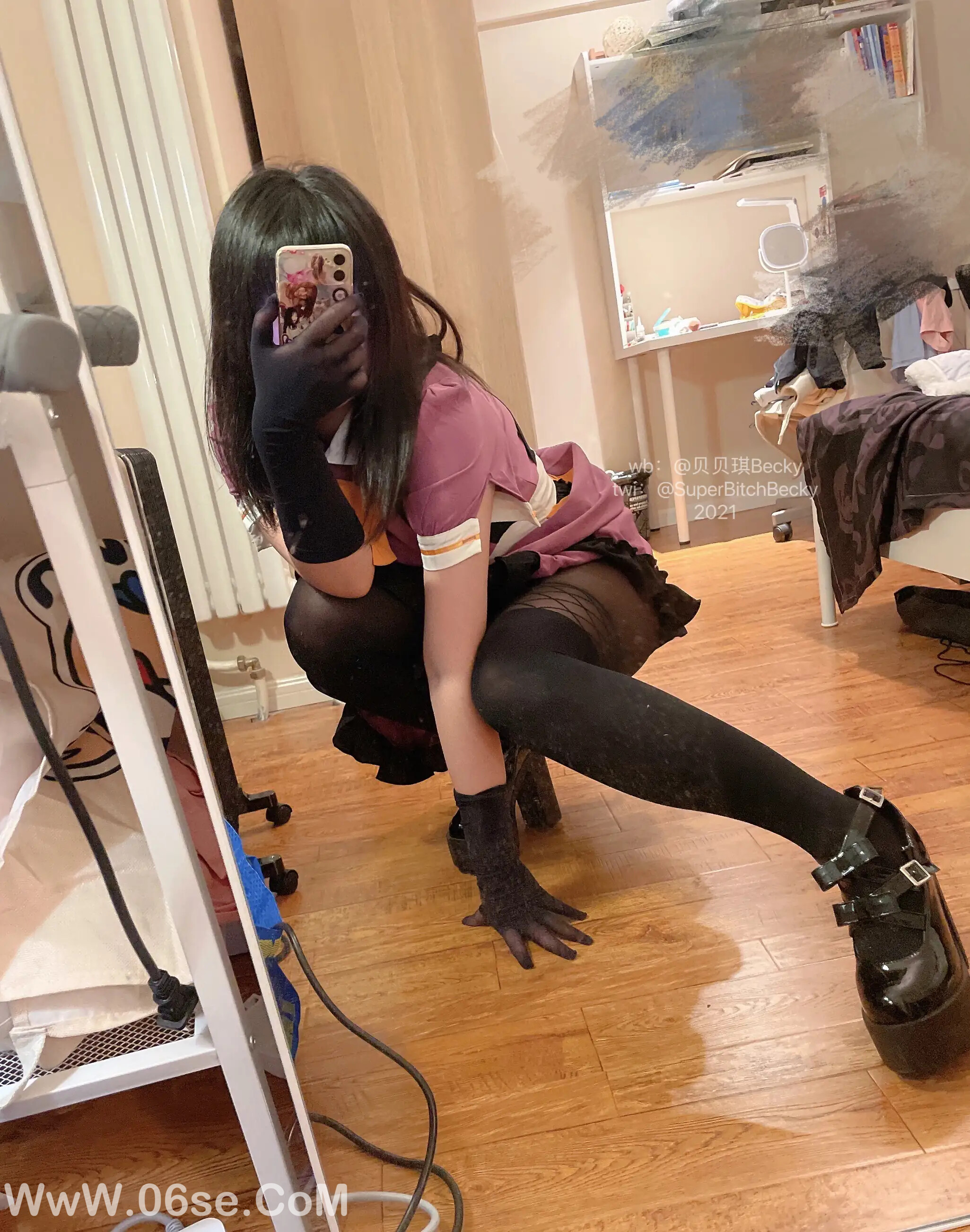 图片[10]-贝贝琪Becky – 对镜黑发辣妹-六色网