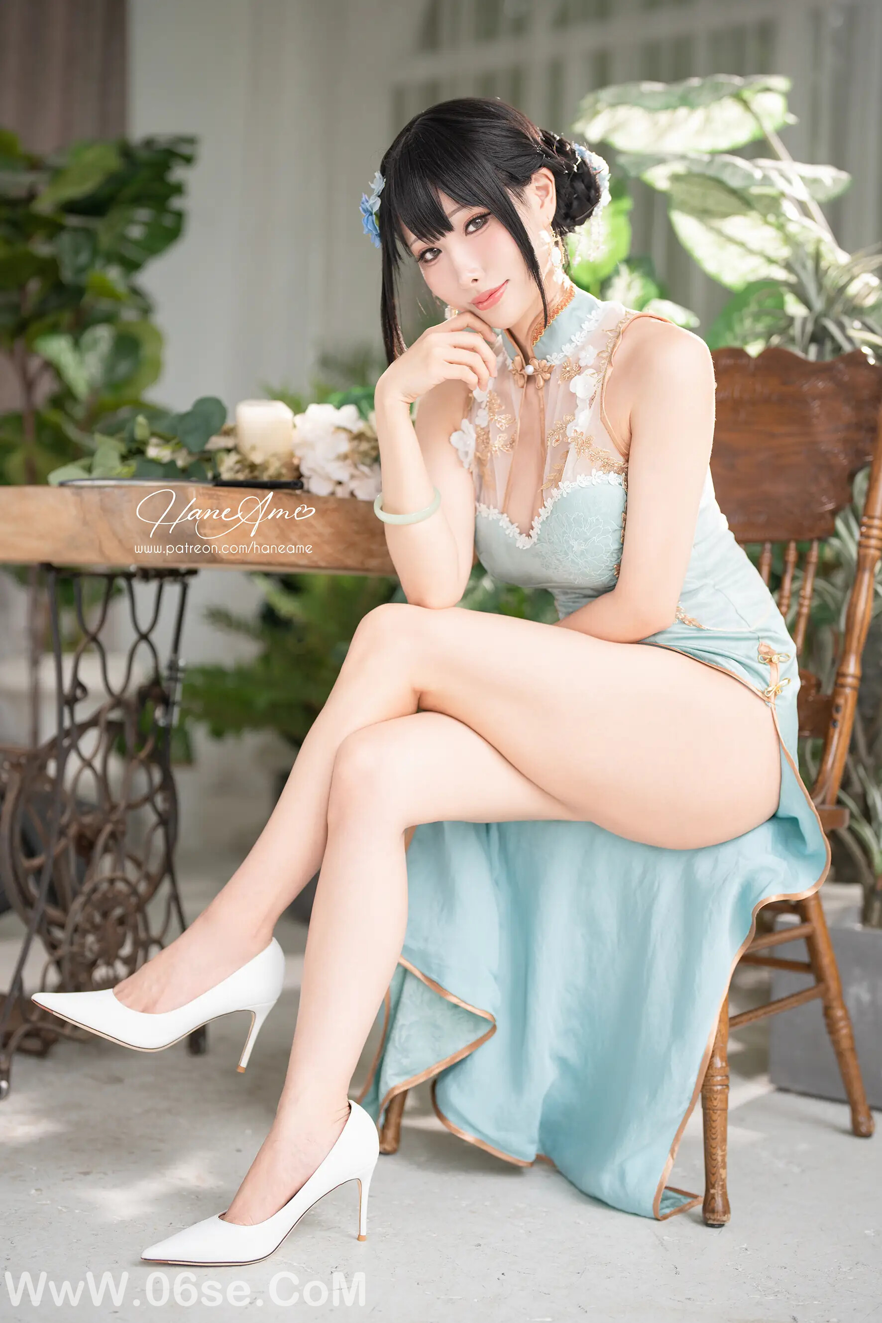 图片[4]-雨波_Original_Jade Qipao_綠韻旗袍-六色网