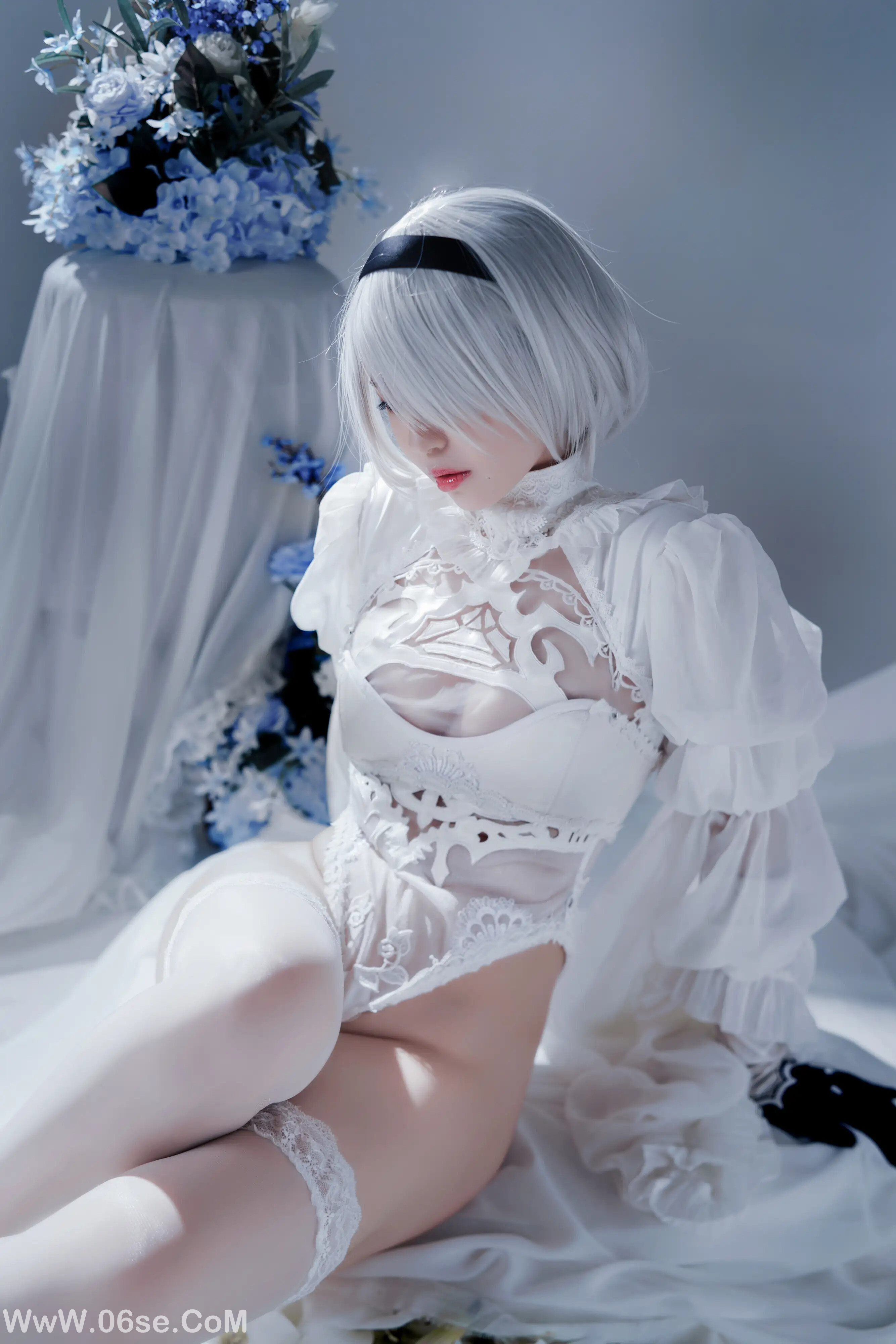 图片[11]-半半子 – 2B ヨルハ二号B型 白いドレス-六色网