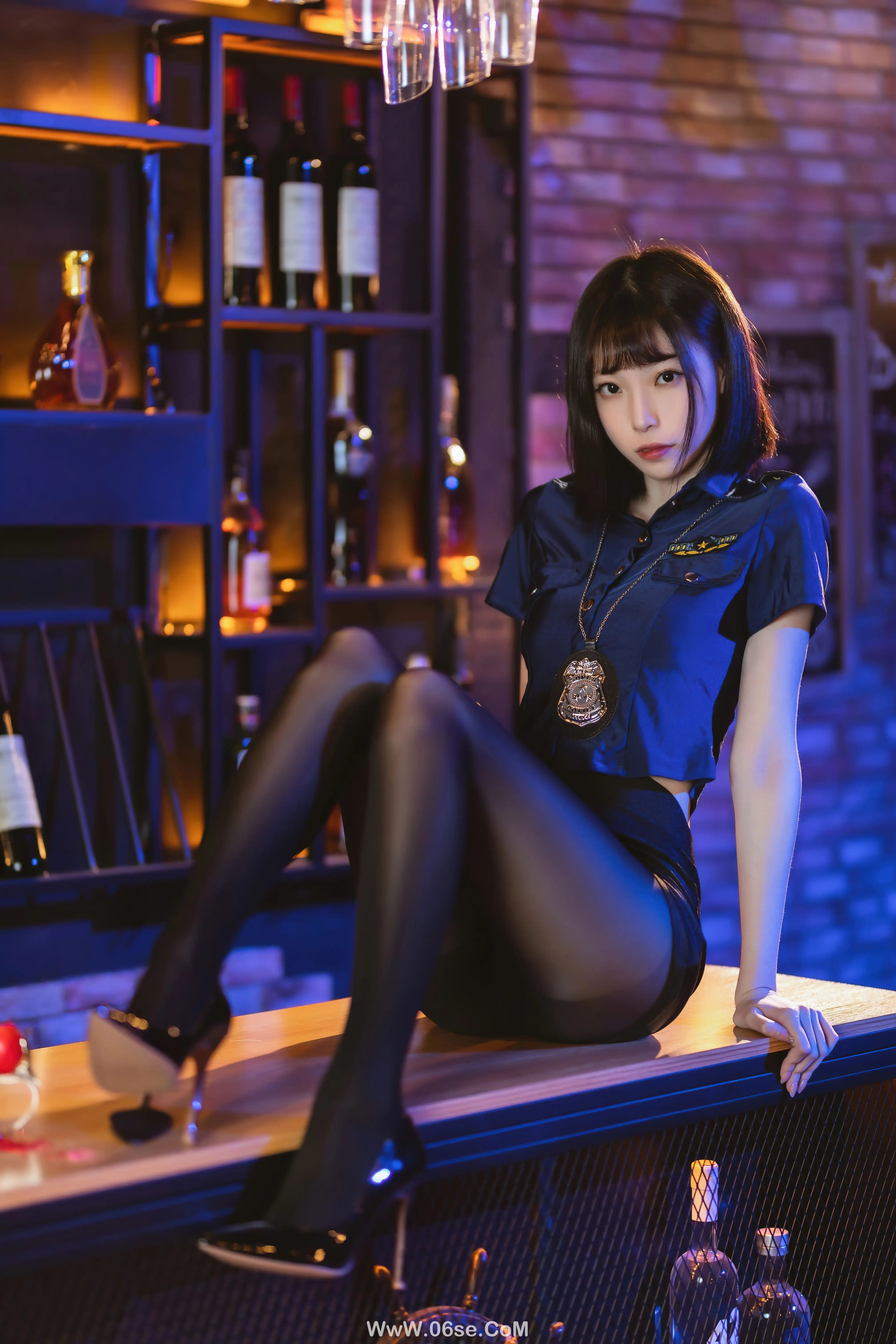 图片[38]-许岚LAN 黑丝女警-六色网