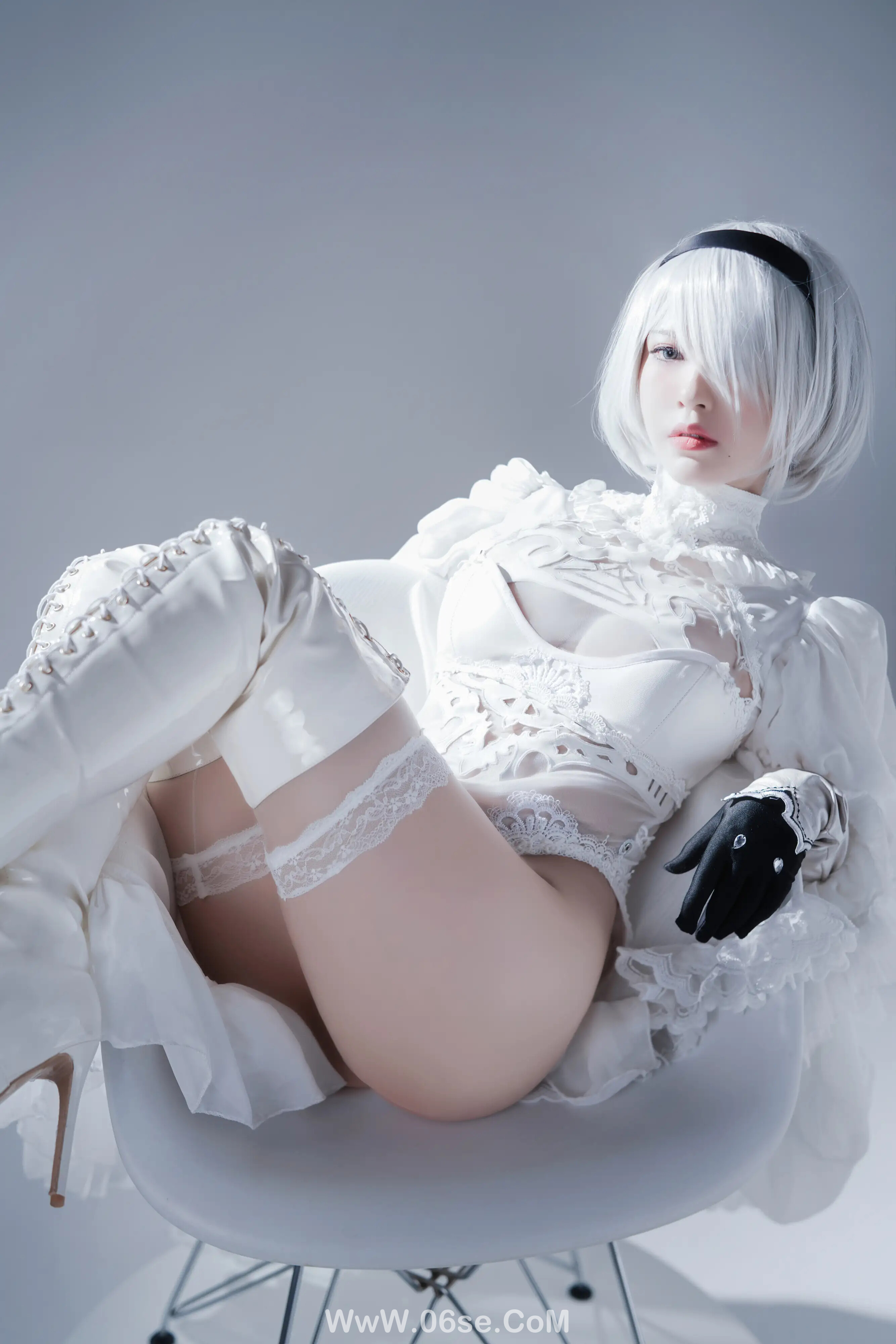 图片[31]-半半子 – 2B ヨルハ二号B型 白いドレス-六色网