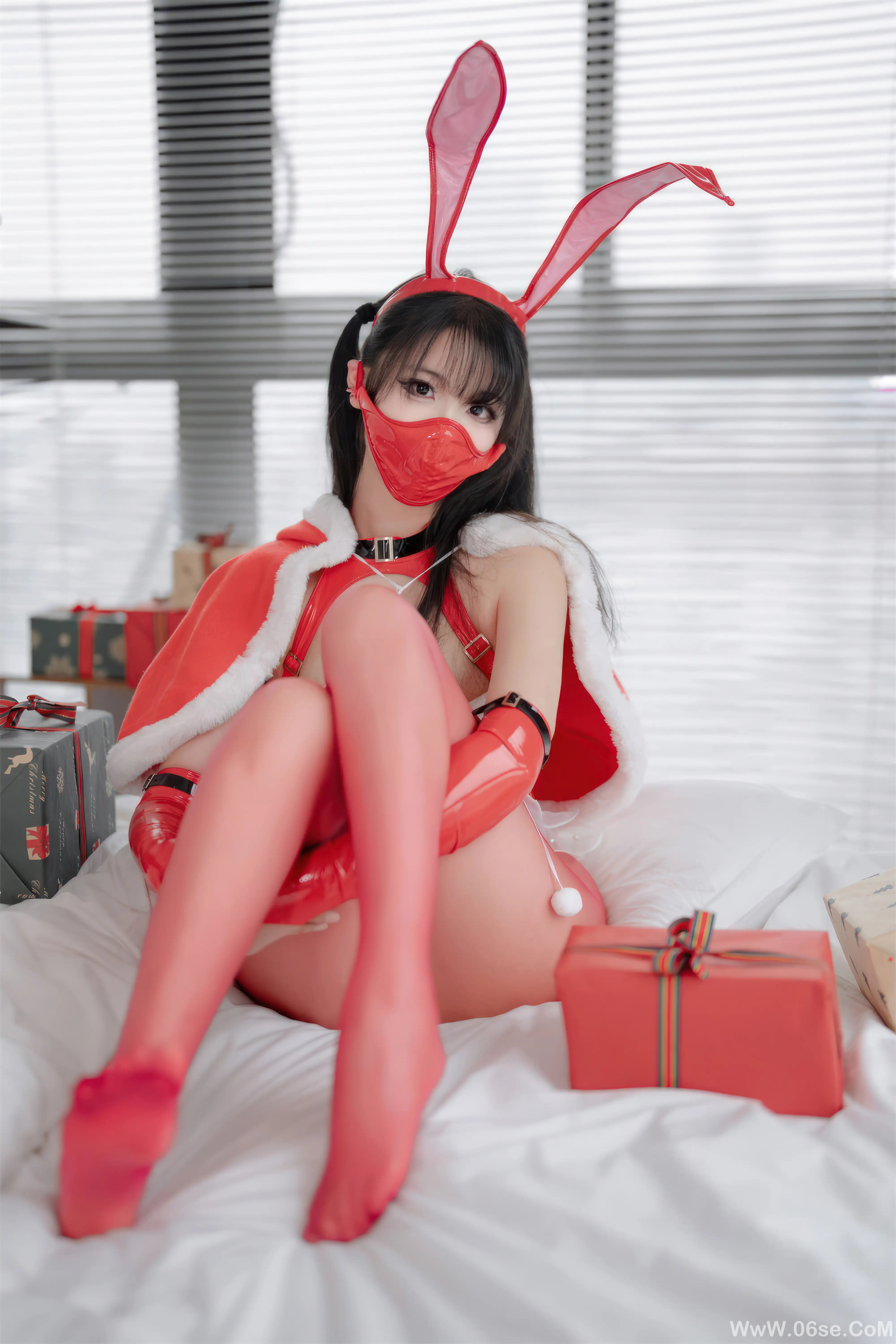图片[12]-轩萧学姐 – 圣诞红丝兔女郎-六色网