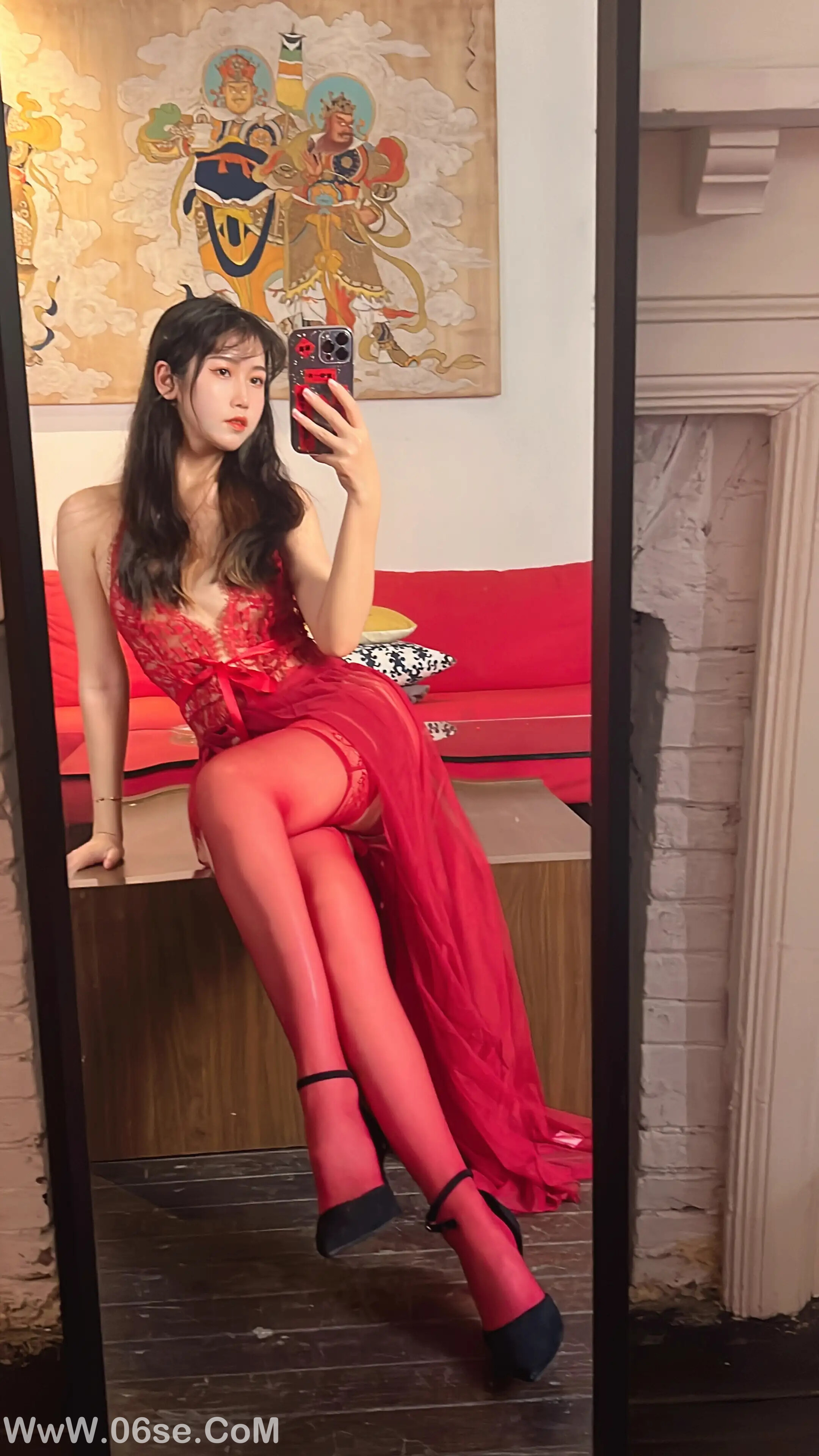 图片[11]-不呆猫 – 霸气红色人妻-六色网