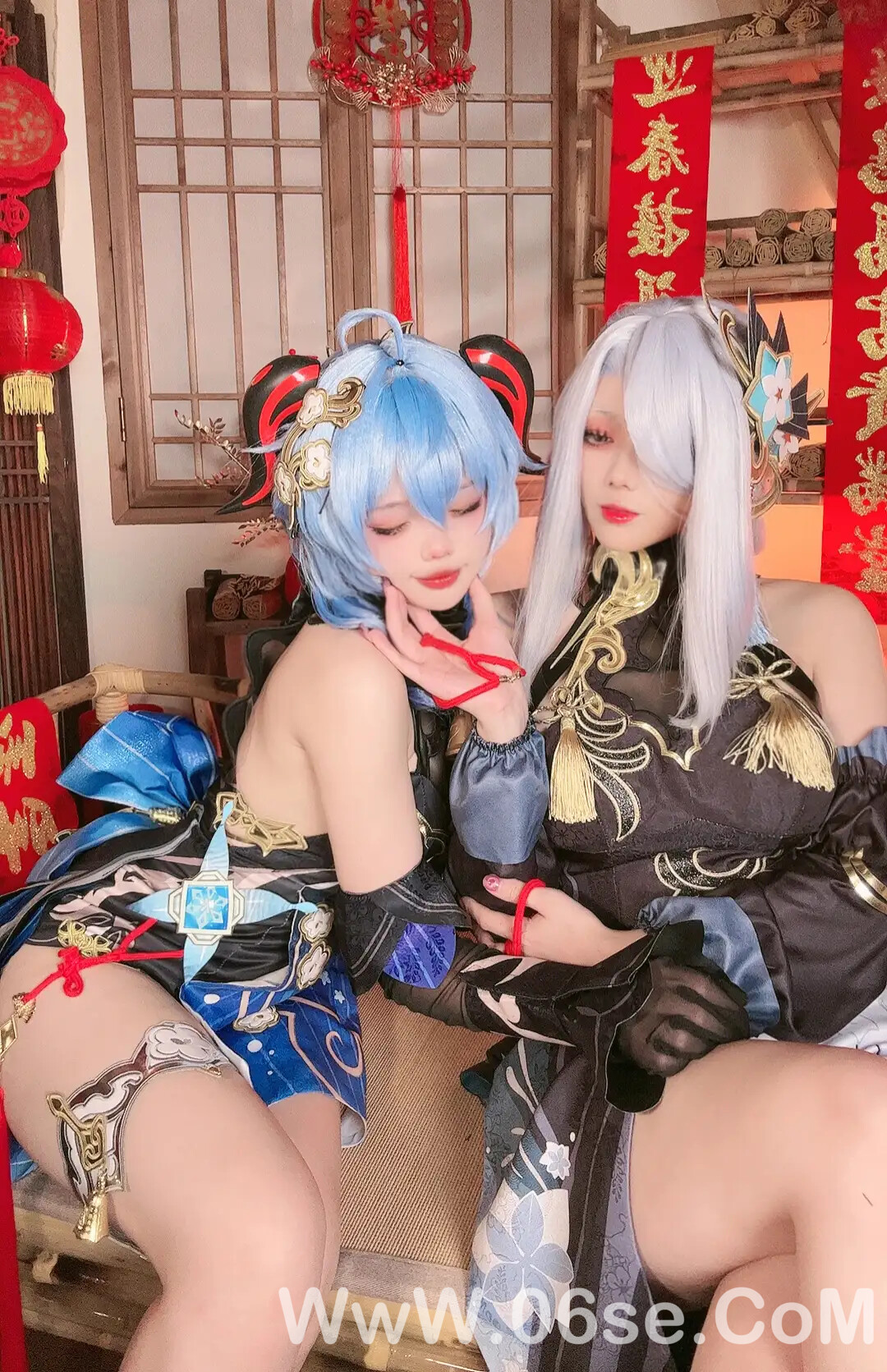 图片[30]-九言&小瑶幺幺_甘雨申鹤海灯节双人自拍-六色网