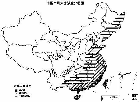 靠近颱風發源地,受颱風影響大,加上東部沿海地區人口密度大,工農業