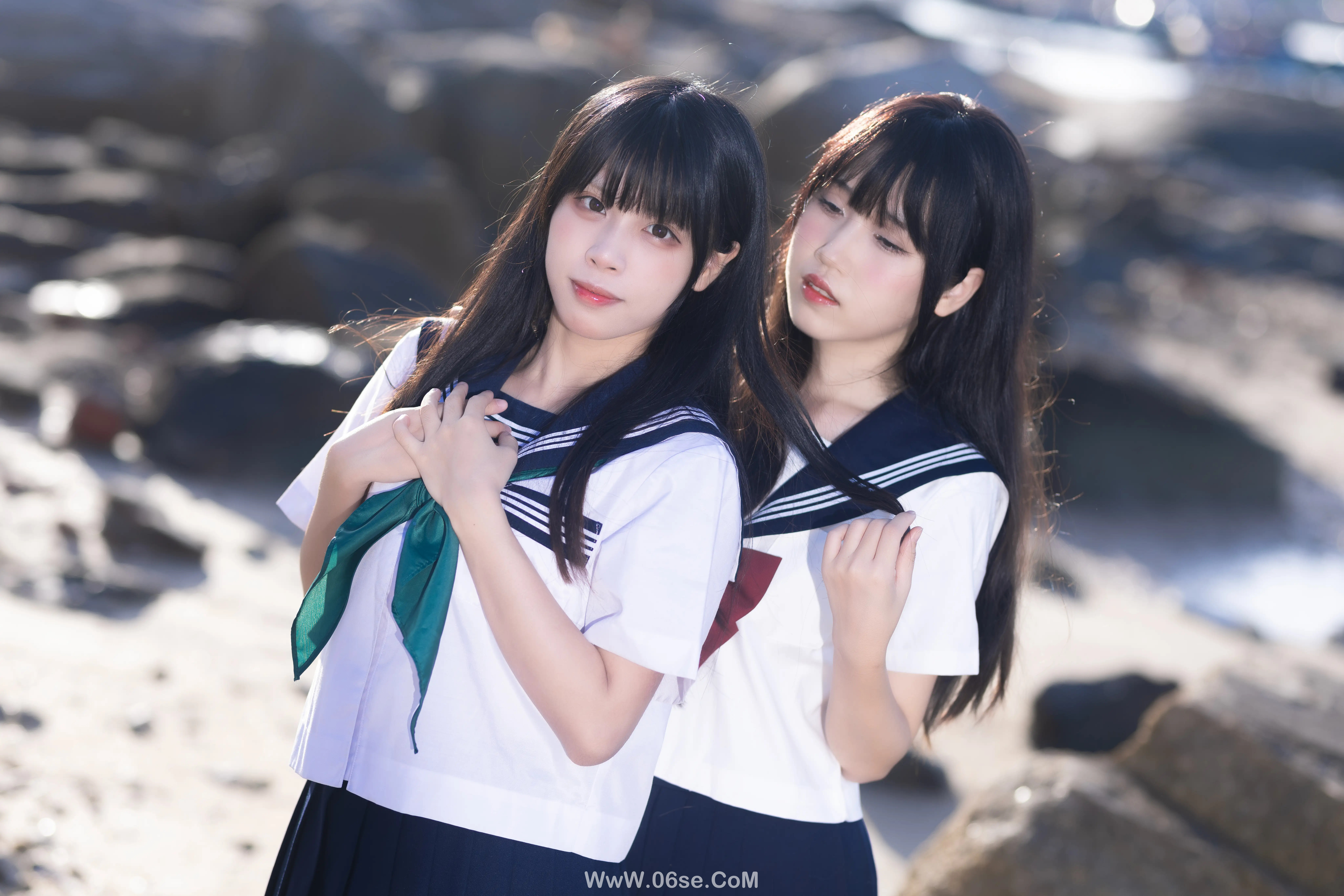 图片[6]-不呆猫 – 水手服百合黑丝 (&三無人型)-六色网