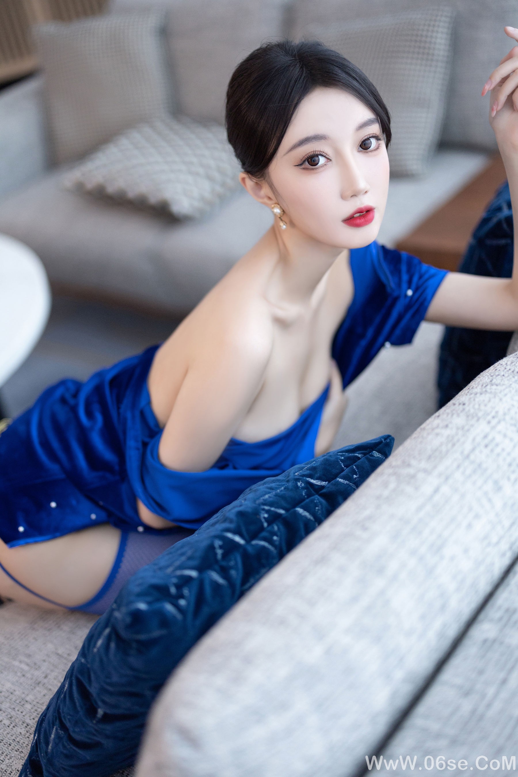 图片[41]-玥儿玥 – 蓝色短裙 [91P]-六色网