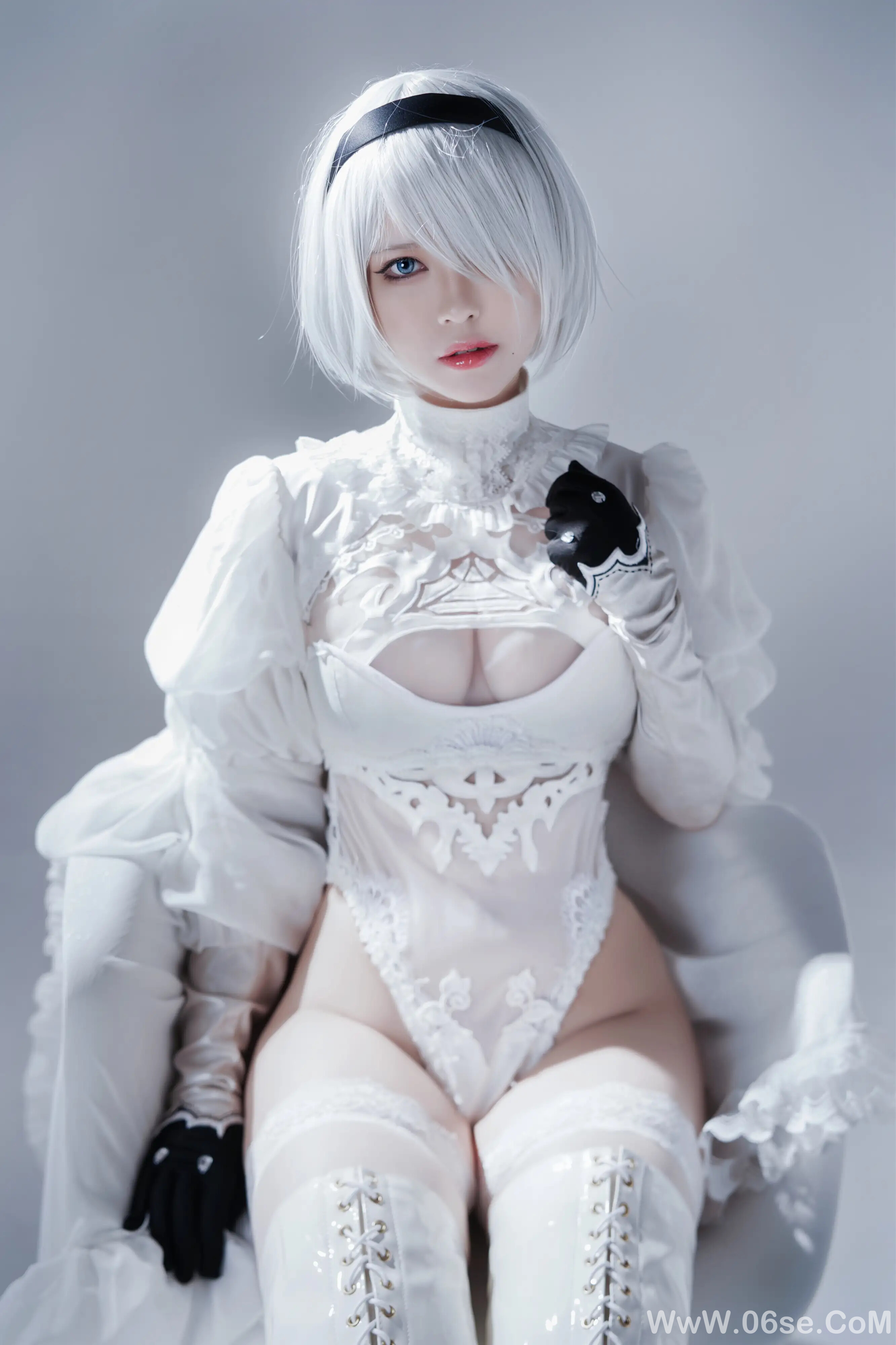 图片[25]-半半子 – 2B ヨルハ二号B型 白いドレス-六色网